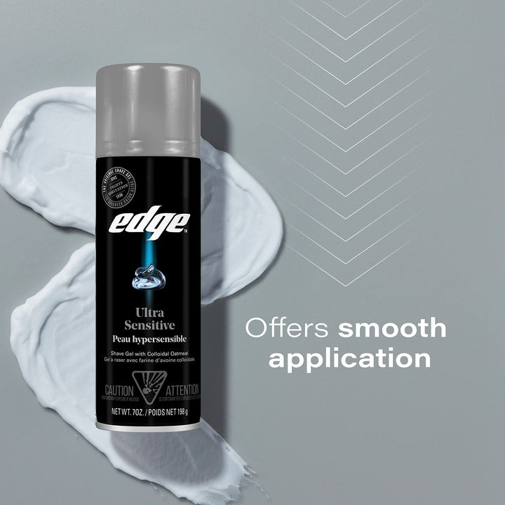 Ultra Sensitive Shave Gel Men Shave Gel by Edge, 7 Ounce