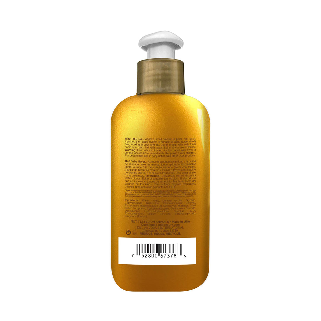 OGX Deeply Restoring + Pracaxi Recovery Oil AntiFrizz LeaveIn Combing Cream with Murumuru Butter SulfateFree Surfactants Conditioning Hair Treatment to Detangle Style Mint, 8 Fl Oz
