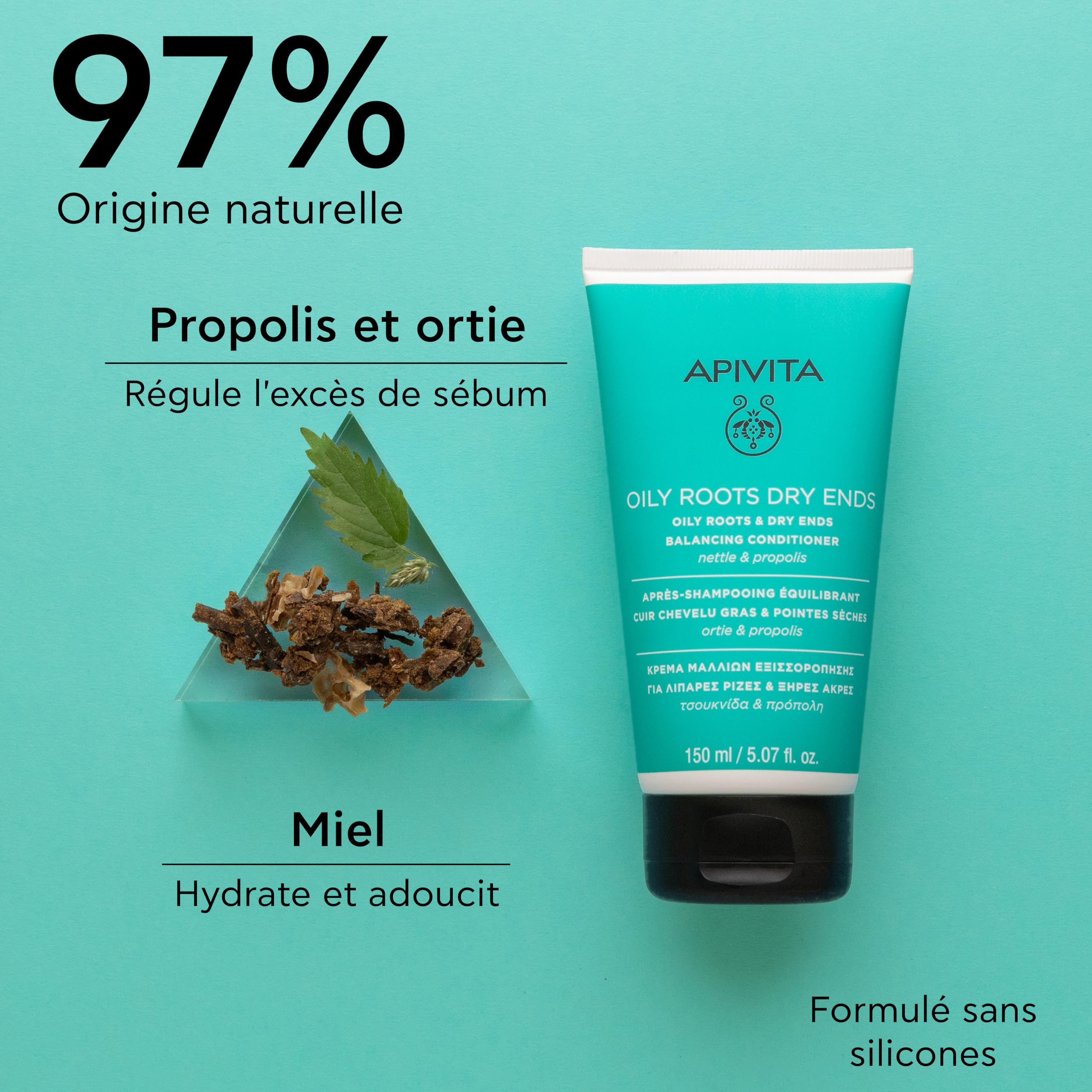 Apivita Oily Roots and Dry Ends Conditioner 5.07 fl.oz.