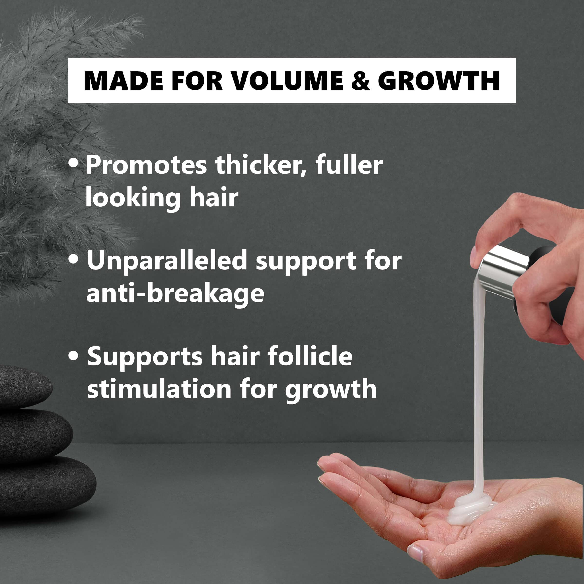 Hair Growth & Volumizing Shampoo 8.5 Oz | Thickening Unisex Shampoo Infused with Biotin, ProVitamin B5 & 7 Botanical Extracts | Thinning, Fine Hair, Hair Loss | Vegan Friendly | Mokita Naturals
