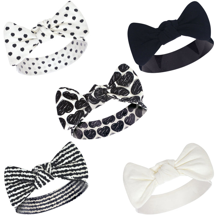 Touched by Nature Baby Girls' Organic Cotton Headbands, Heart, 0-24 Months