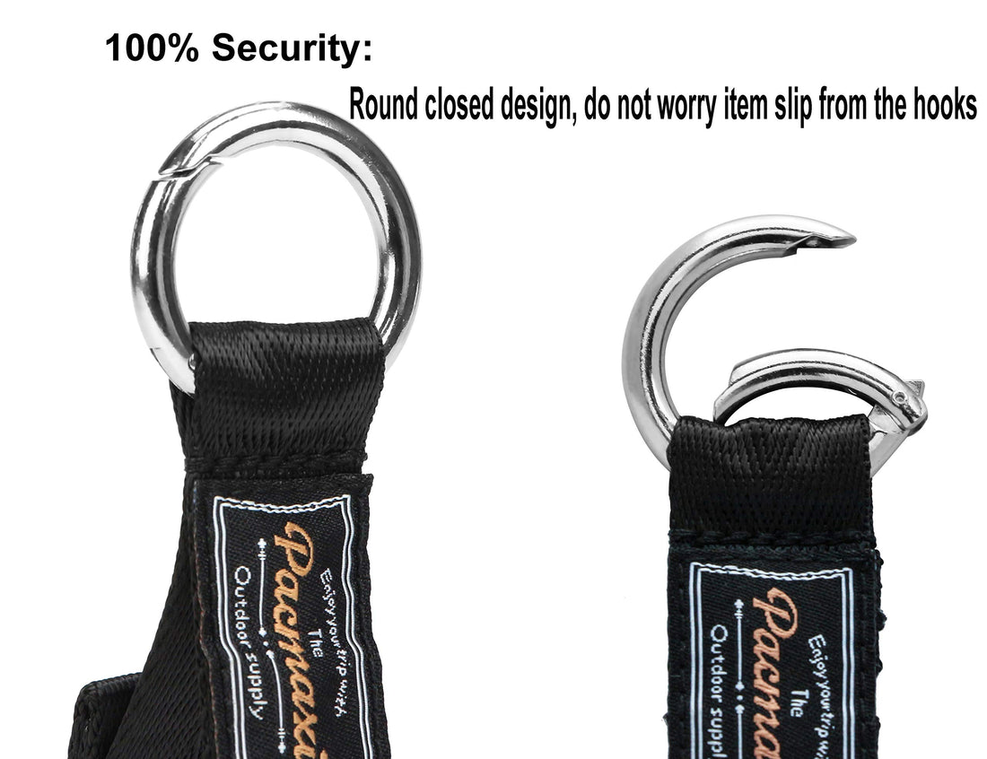 PACMAXI Stroller Hook, 2 Pack Multi Purpose Organizer Hooks Clip for Stroller, Wheelchair, Rollator, Walker (Black)