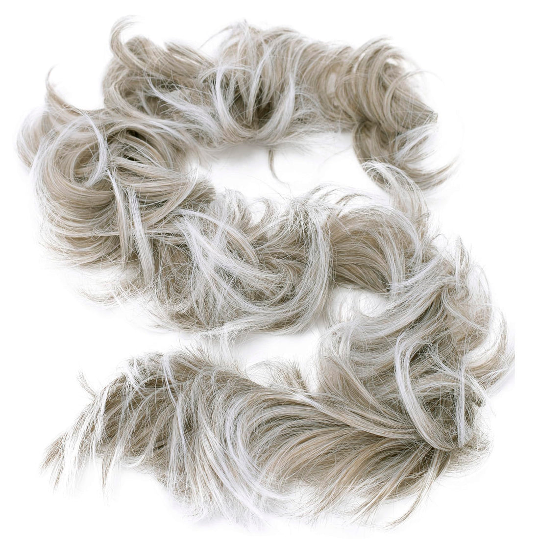 Prettyshop Hairpiece Gray Mix # 18Tt60B Hw31: Prettyshop Xxxl Hairpiece Hair Wrap Scrunchie Scrunchy Updos, Voluminous, Curly Messy Bun, Gray Mix # 18Tt60B Hw31