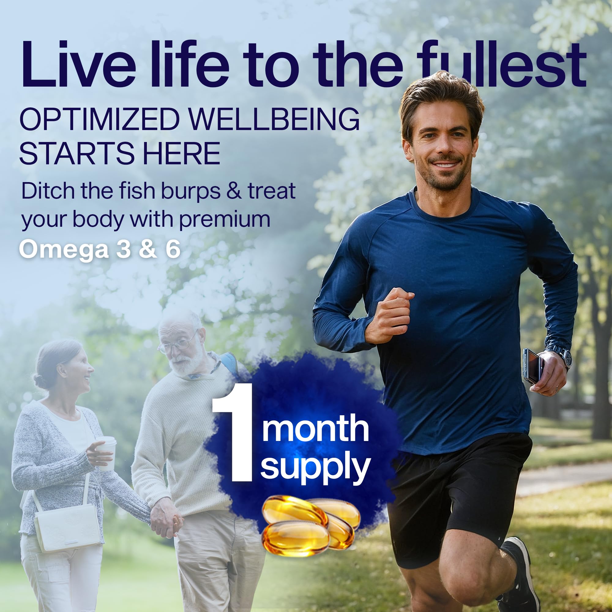 Fish Oil Omega 3 Supplements Alternative-YES Omega 3 & 6 Fatty Acid - Burpless, Plant Based - DHA, EPA, SDA - Cholesterol, Heart, Skin, Energy, Eyes, Immunity Support by YES (4 x 120 Gel caps)