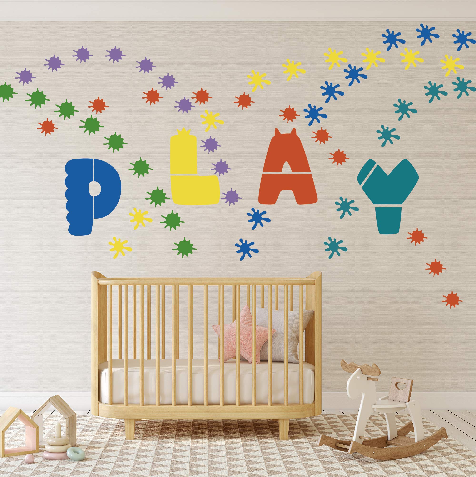 Paint Splatter Wall Decal-Ink Splotch Vinyl Stickers for Toddler Boys Girls Kids Room Bedroom Playroom Decor