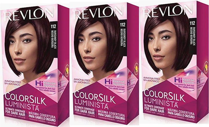 Revlon Colorsilk Luminista Haircolor, Burgundy Black, 3 Count