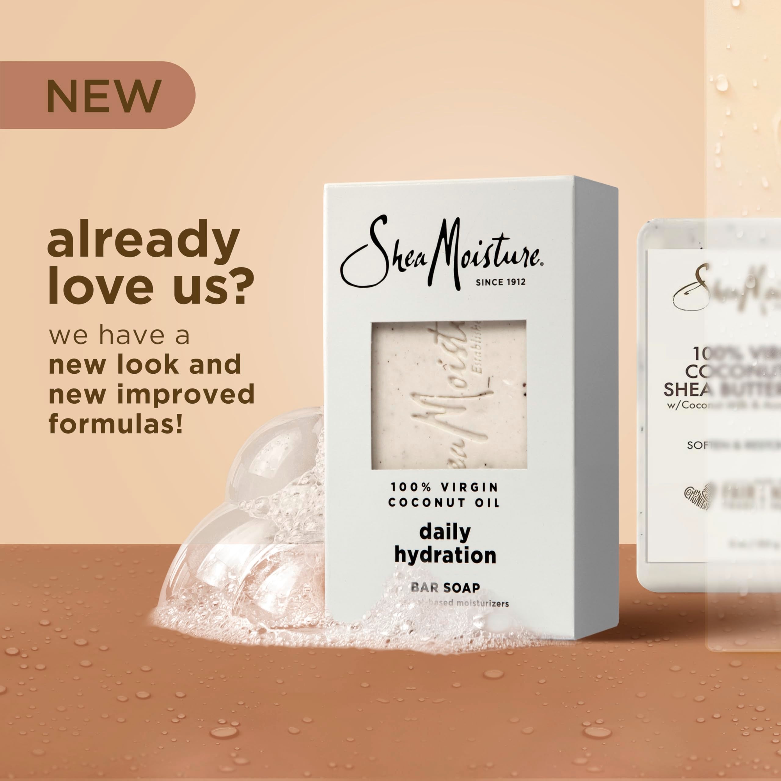 SheaMoisture Bar Soap Virgin Coconut Oil 4 count Nourish and Replenish Skin Daily Hydrating bar soap with 24h shea moisture nutrients for Healthy, Glowing Skin 8 oz