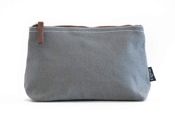 Maika Cosmetic Bag Pouch Waxed Ash, Large