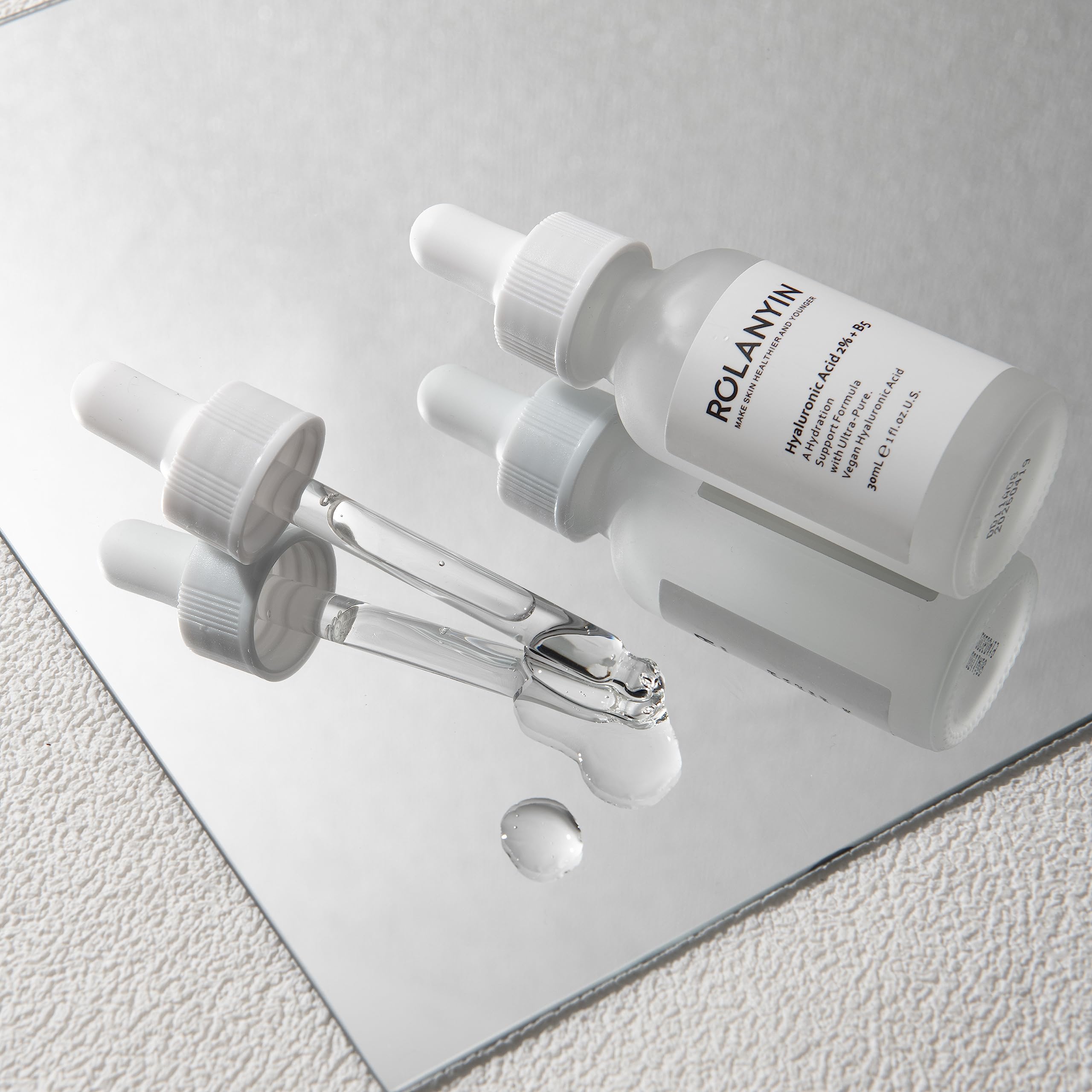 ROLANYIN Hyaluronic Acid 2% + B5 Serum Hydrating and Moisturizing with Soothing and Revitalizing Benefits Skin Repair and Texture Improvement for Youthful Radiant Skin