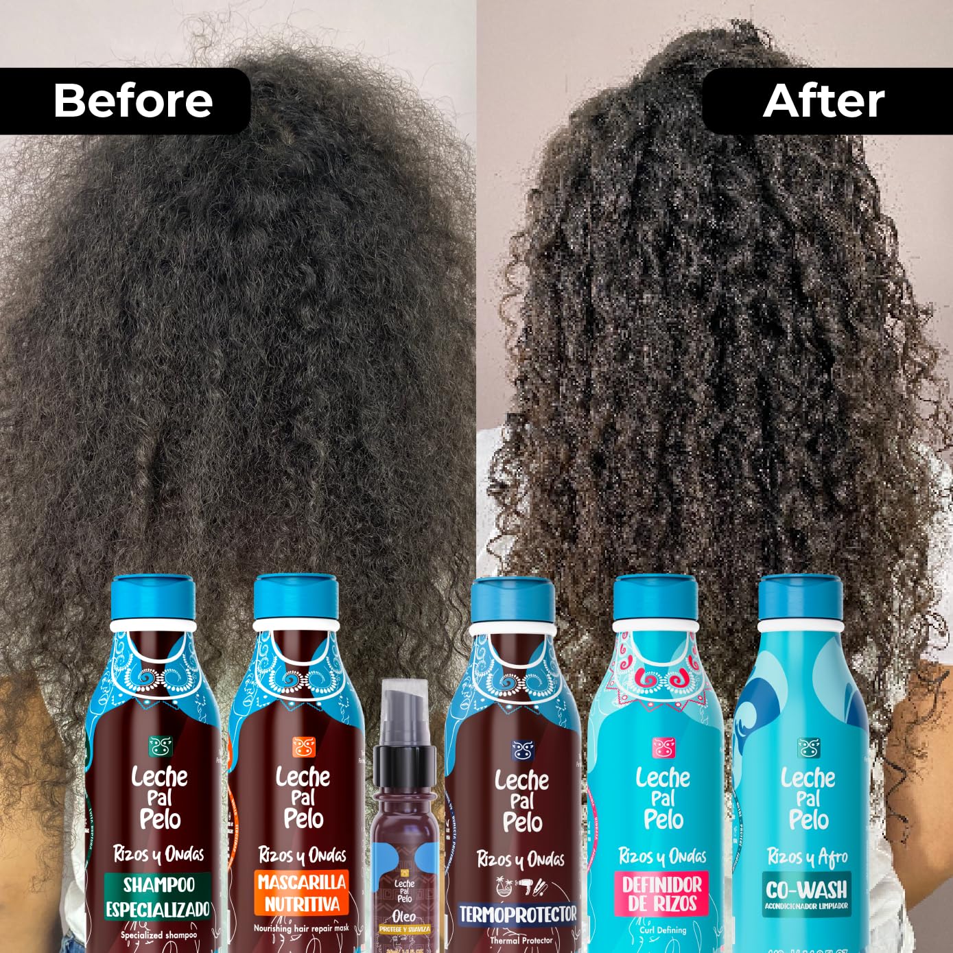 Leche Pal Pelo Rizos Afro Mascarilla Nutritiva para Cabello Seco y Maltratado. Hair Mask for Dry and Damaged Hair. 15 oz - 440 ML