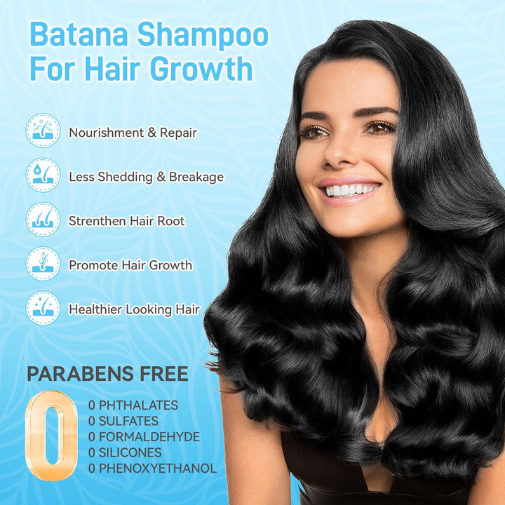 Raw Batana Oil Shampoo for Hair Growth Dr. Sebi, Organic Batana Oil Hair Loss Shampoo with Rosemary Oil, Onion, Biotin, Caffeine, Tea Tree Oil, Nourishing Repair Damage Hair for Men & Women