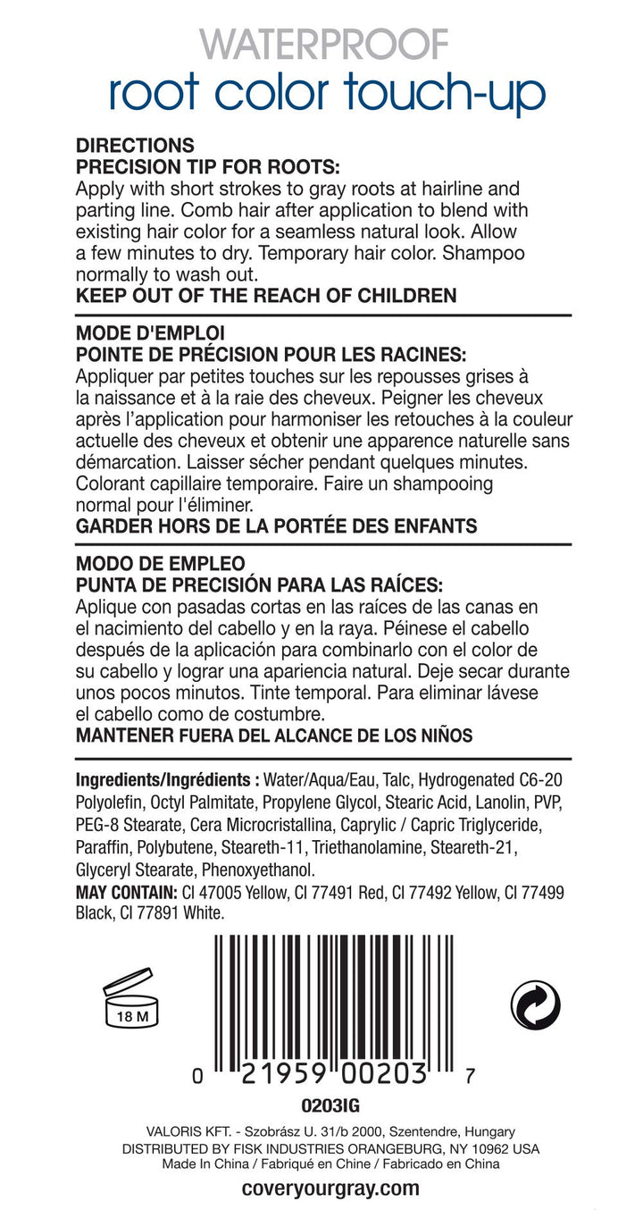 Cover Your Gray Waterproof Root Color Touch up - Black