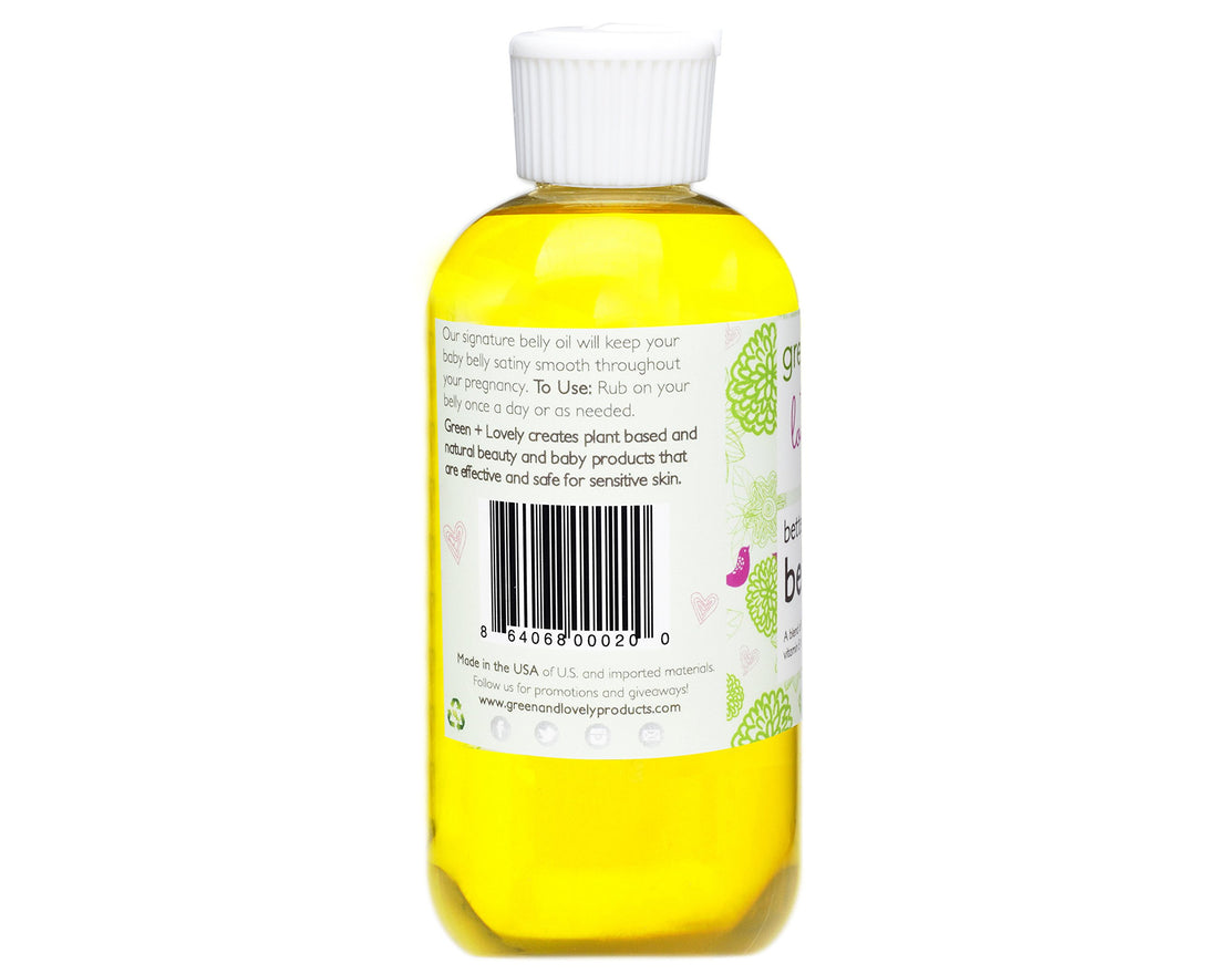 Green + Lovely Better than Butter Belly Oil Pregnancy Stretch Mark Prevention, Stretch Mark Cream, Pregnancy Must Haves, Pregnancy Essential, Enhanced Vitamin E Skin Elasticity, 9 Fl Oz Lavender