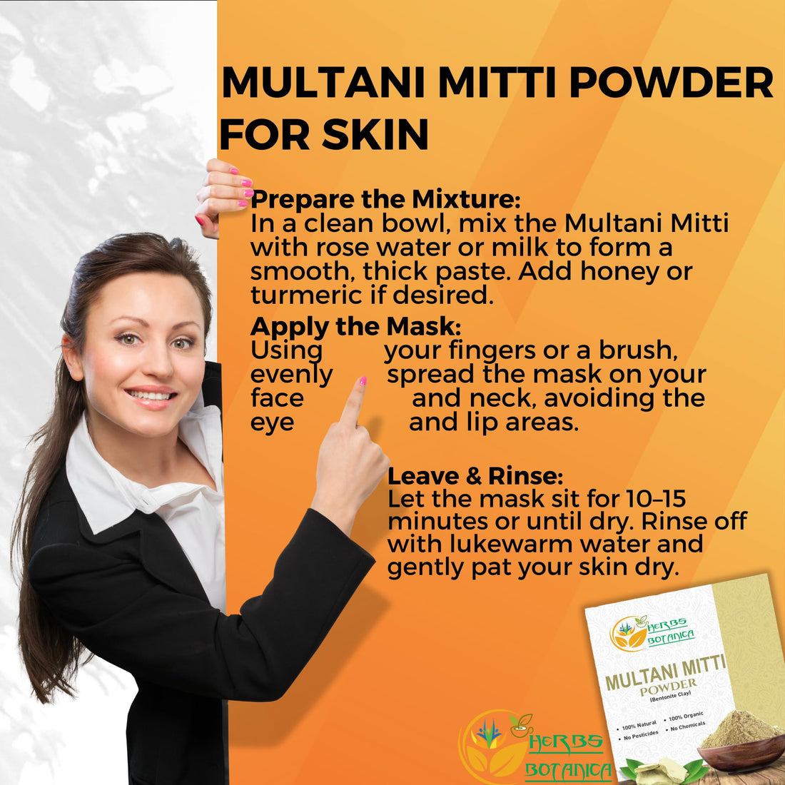 Herbs Botanica Multani Mitti Powder Earth Clay Mask 100% Pure Bentonite and Kaolin Clay for Skin Care, Indian Healing and Deep Cleansing – 2 oz Kaolin Clay Indian Deep Pure Grade Cleansing