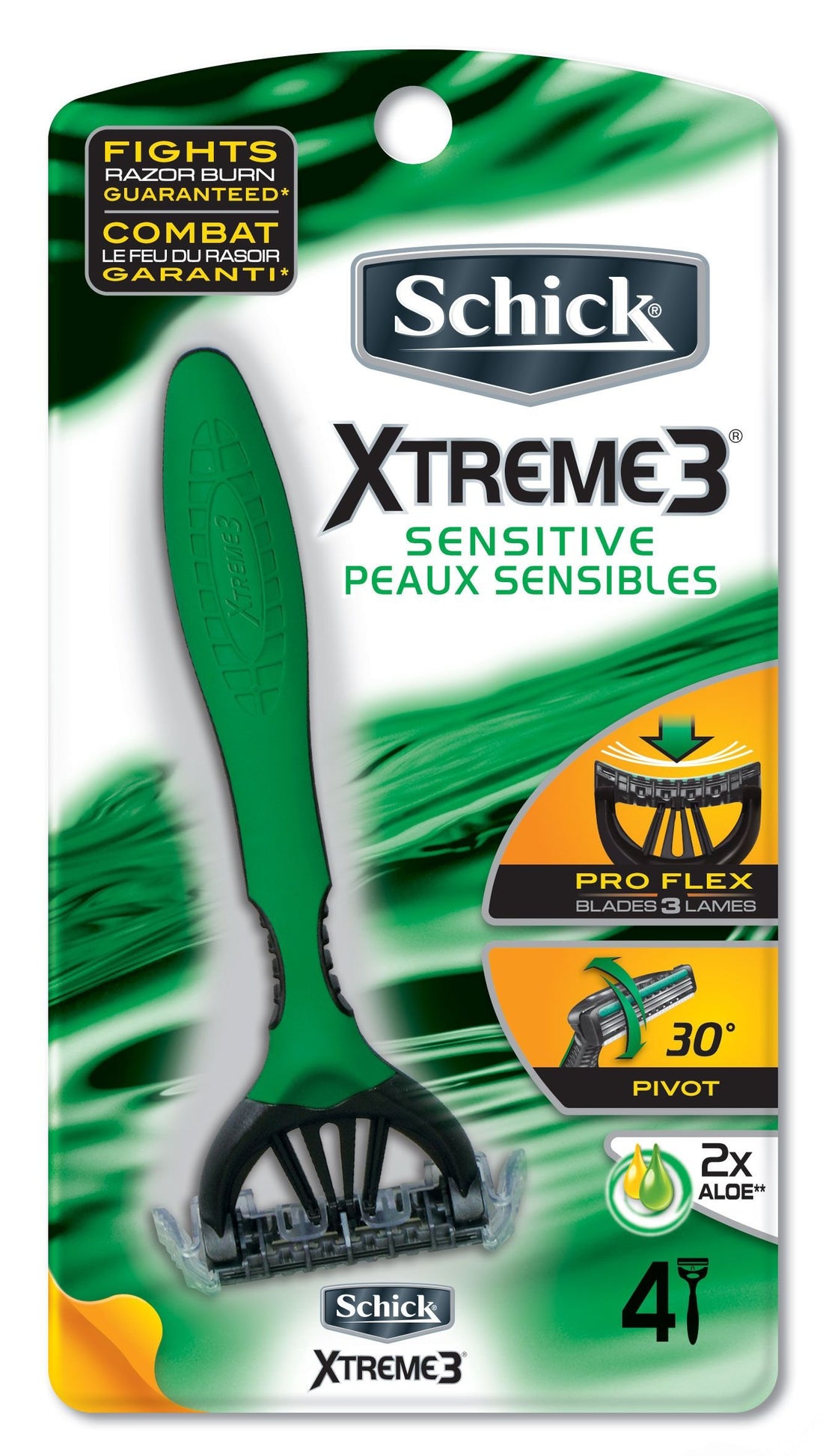 Schick Xtreme 3 Sensitive Peaux Sensibles Razors 4 ea