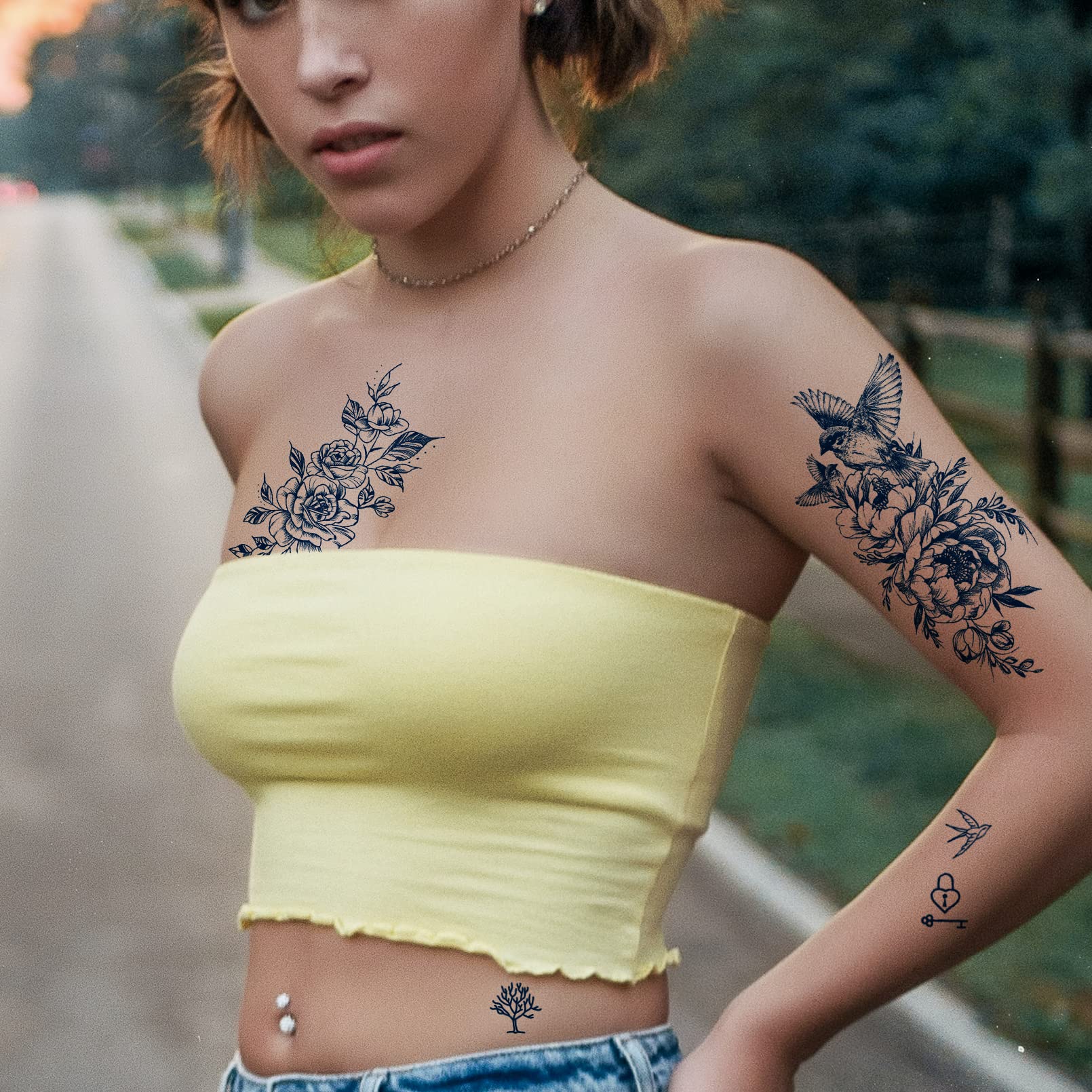 Aresvns Semi-Permanent Tattoos for Women Men and Kids,Realistic Temporary Tattoo Waterproof and Long-Lasting 2 Weeks