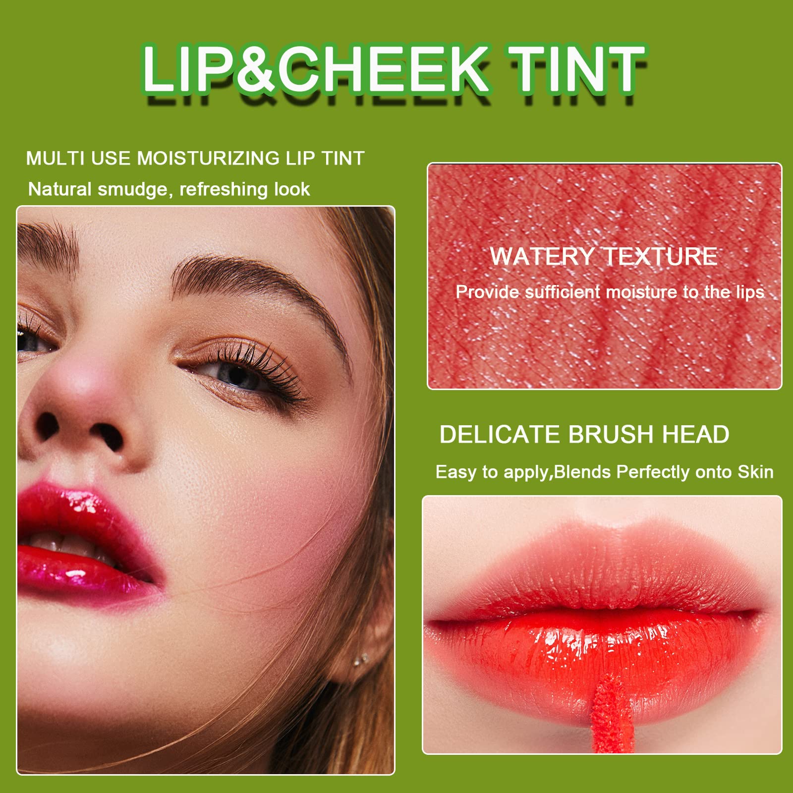 Minfei 6 Colors Lip Tint Stain Set,Korean Velvet Water Lip Tint,Natural Lip and Cheek Tint, Long lasting Non-Stick Cup Waterproof