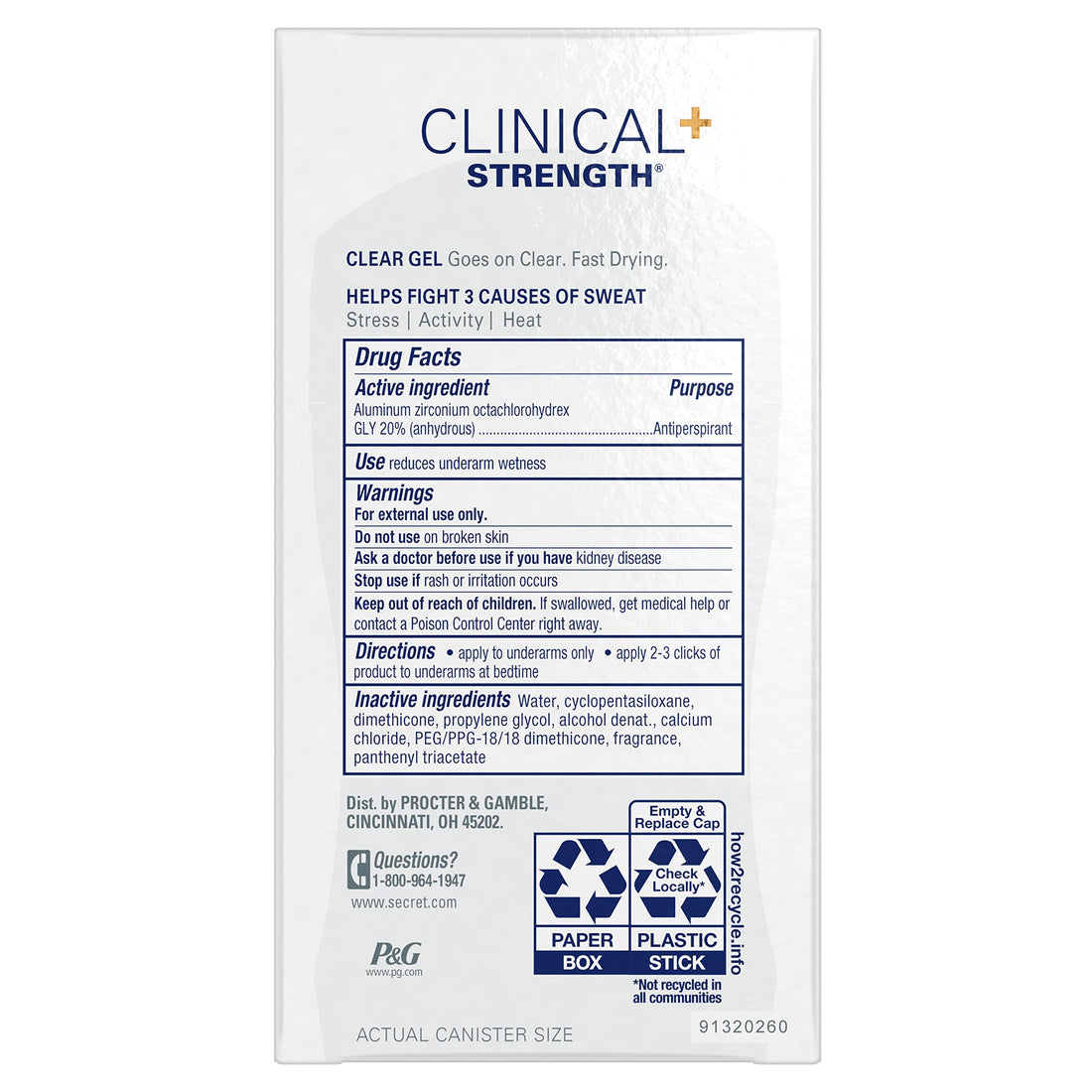 Secret Clinical Strength Clear Gel Women's Antiperspirant & Deodorant Ooh-La-La Lavender Scent 1.6 Ounce (Pack of 12)