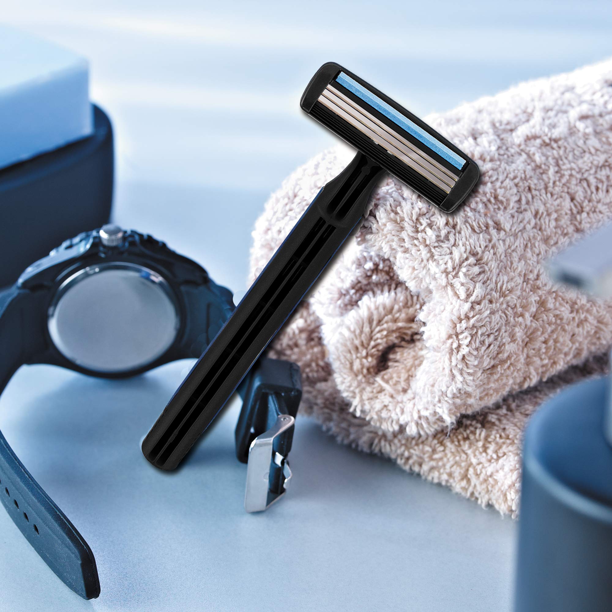 BIC Comfort 3 Men's 3-Blade Disposable Shaving Razor - Case of 36 Individually Wrapped Men's Razors