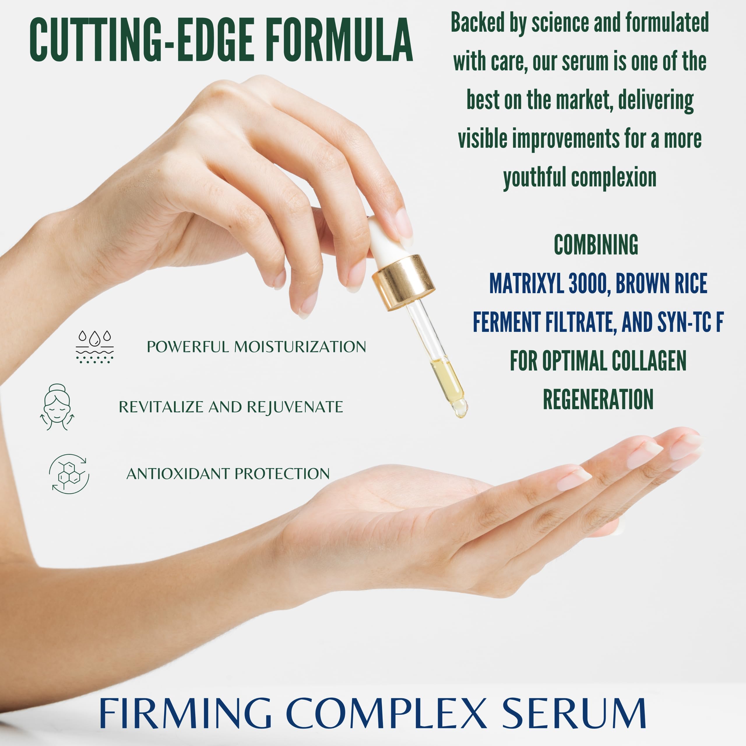 FirmingComplex Face Serum - Collagen Regeneration - Matrixyl 3000, Syn-TC, Hyaluronic Acid, Brown Rice Ferment Filtrate, Edelweiss Extract