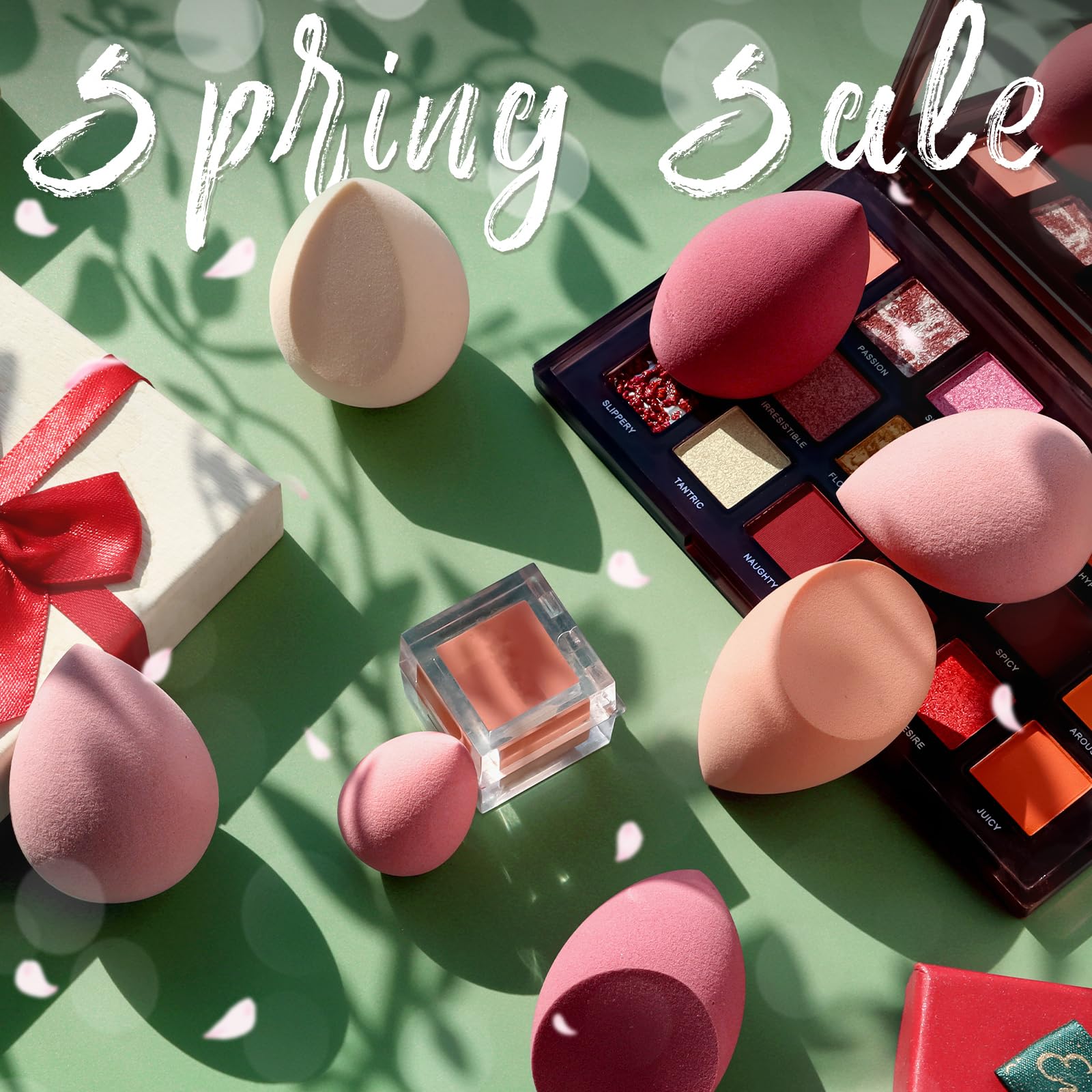 Makeup Sponge Set Foonbe Blender Sponges 7 Pcs for Liquid, Cream, and Powder, Latex Free, Multi colored Beauty Sponges with 1 Mini Sponge, Vegan & Cruelty-Free