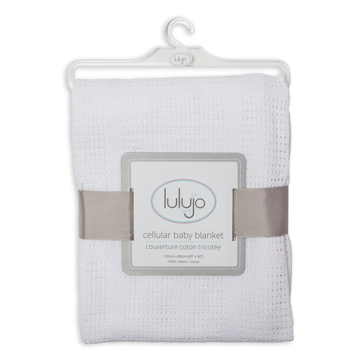 lulujo Baby Cellular Baby Blanket, White