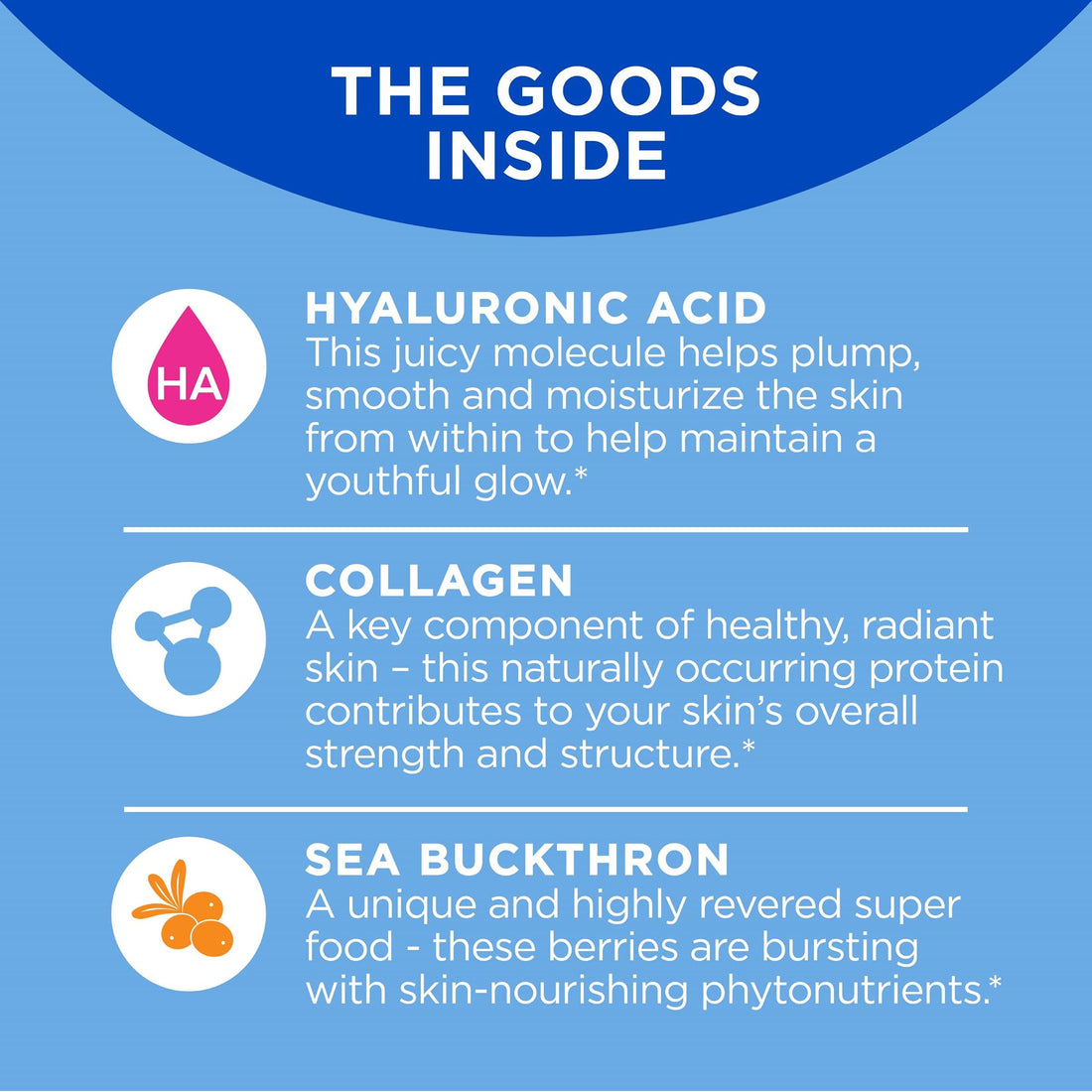 OLLY Glowing Skin Collagen Gummy, Hydrated, Youthful Skin, Hyaluronic Acid, Sea Buckthorn, Chewable Supplement, Berry, 60 Day Supply - 120 Count Pouch (Pack of 6)