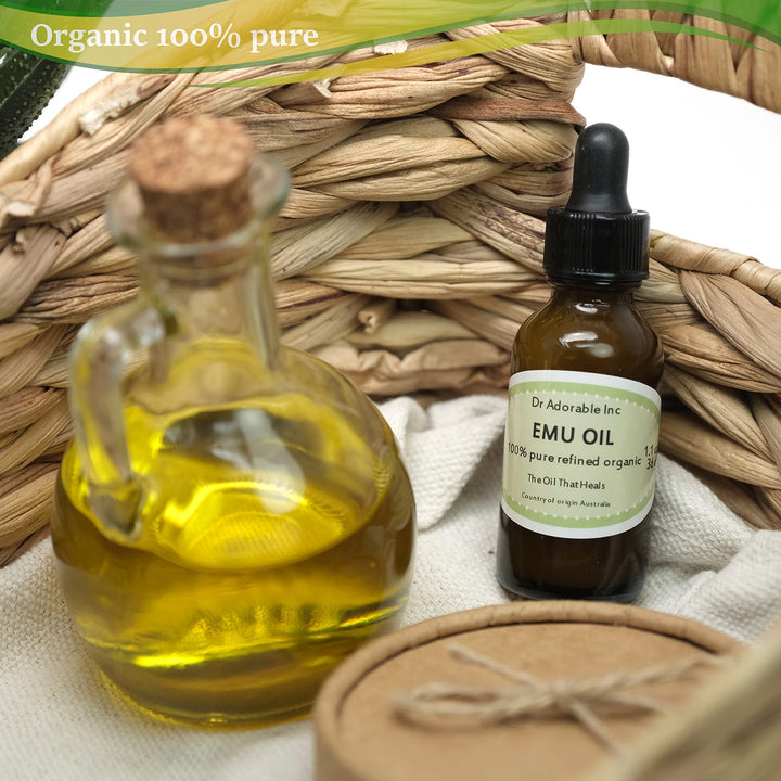 Dr Adorable - 1 oz with dropper - Australian Emu Oil - 100% Pure Natural Triple Refined Organic