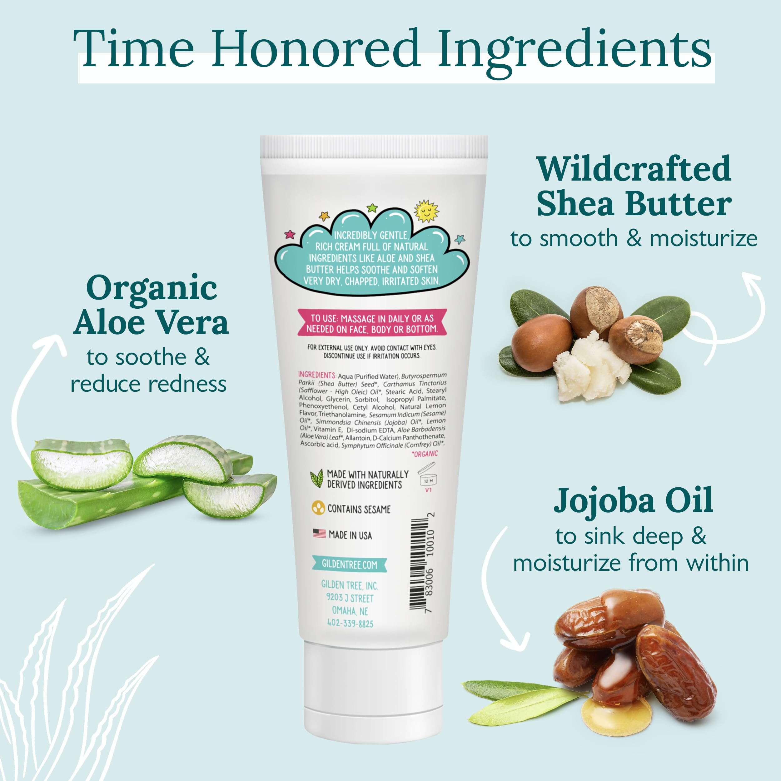 Baby and Kids Moisturizing Cream for Sensitive Skin Multi Purpose for Eczema Psoriasis Rosacea Dermatitis Rash, Healing Therapy for Dry Cracked Irritated Itchy Skin