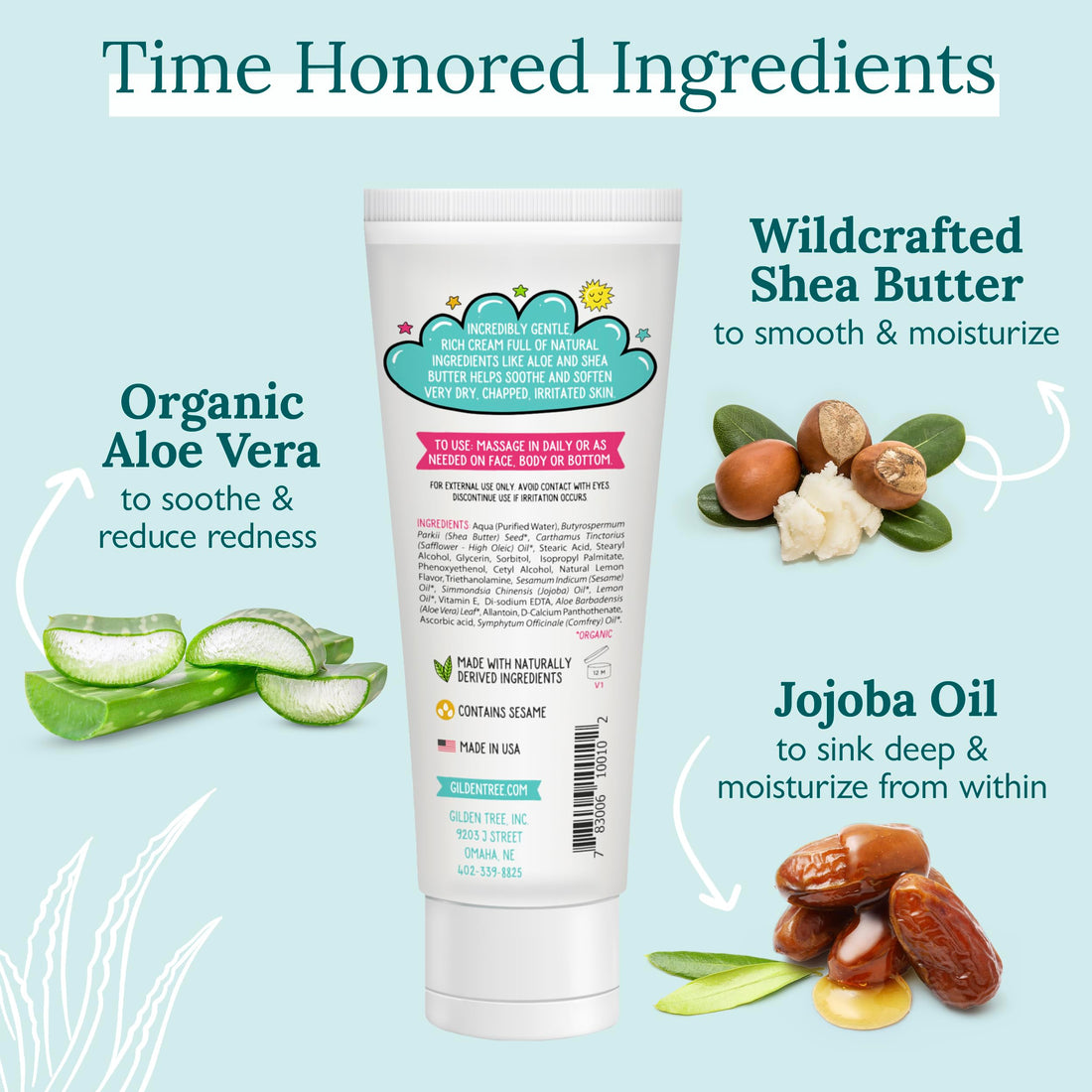 Baby and Kids Moisturizing Cream for Sensitive Skin Multi Purpose for Eczema Psoriasis Rosacea Dermatitis Rash, Healing Therapy for Dry Cracked Irritated Itchy Skin