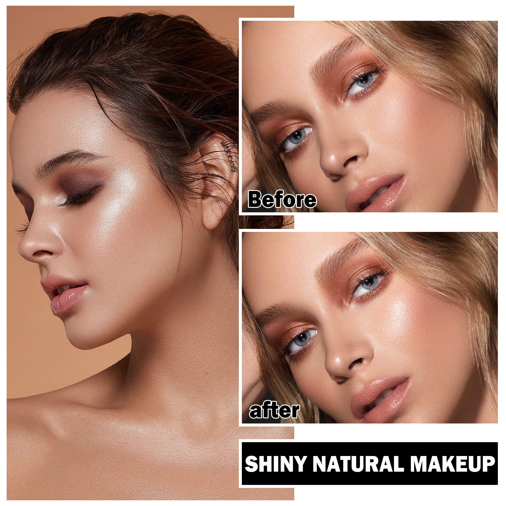 XINGXYUEL Face White Highlighter Makeup Palette Shimmer Contour Powder Waterproof Long-Lasting, Brightens Face Complexion Contour Illuminator Highlighters Blush Powder Makeup Palette - 01 Pearl White