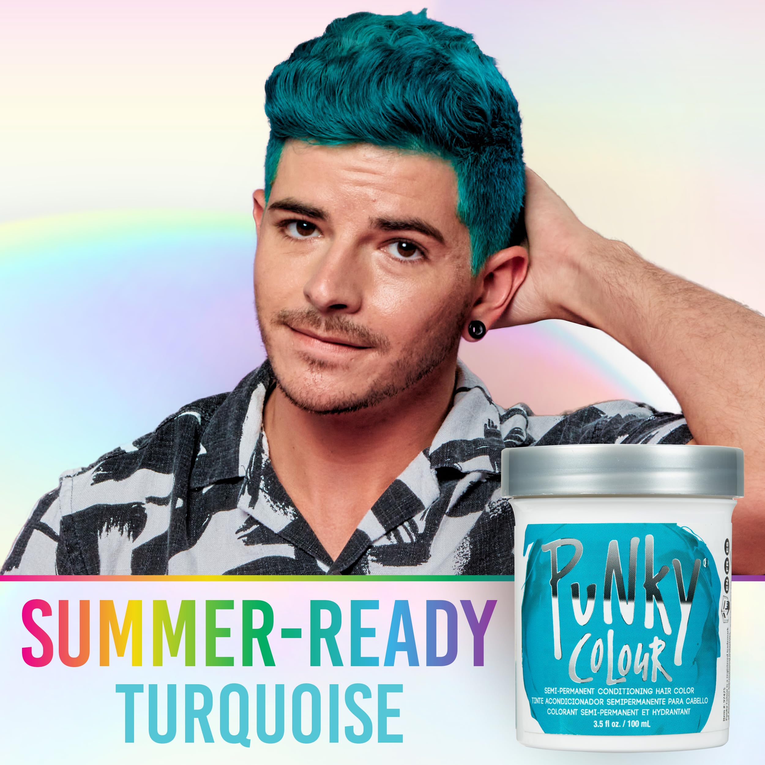 Punky Jerome Russell Punky Semi Permanent Hair Color Conditioning, 100ml (Pack of 1) - Turquoise