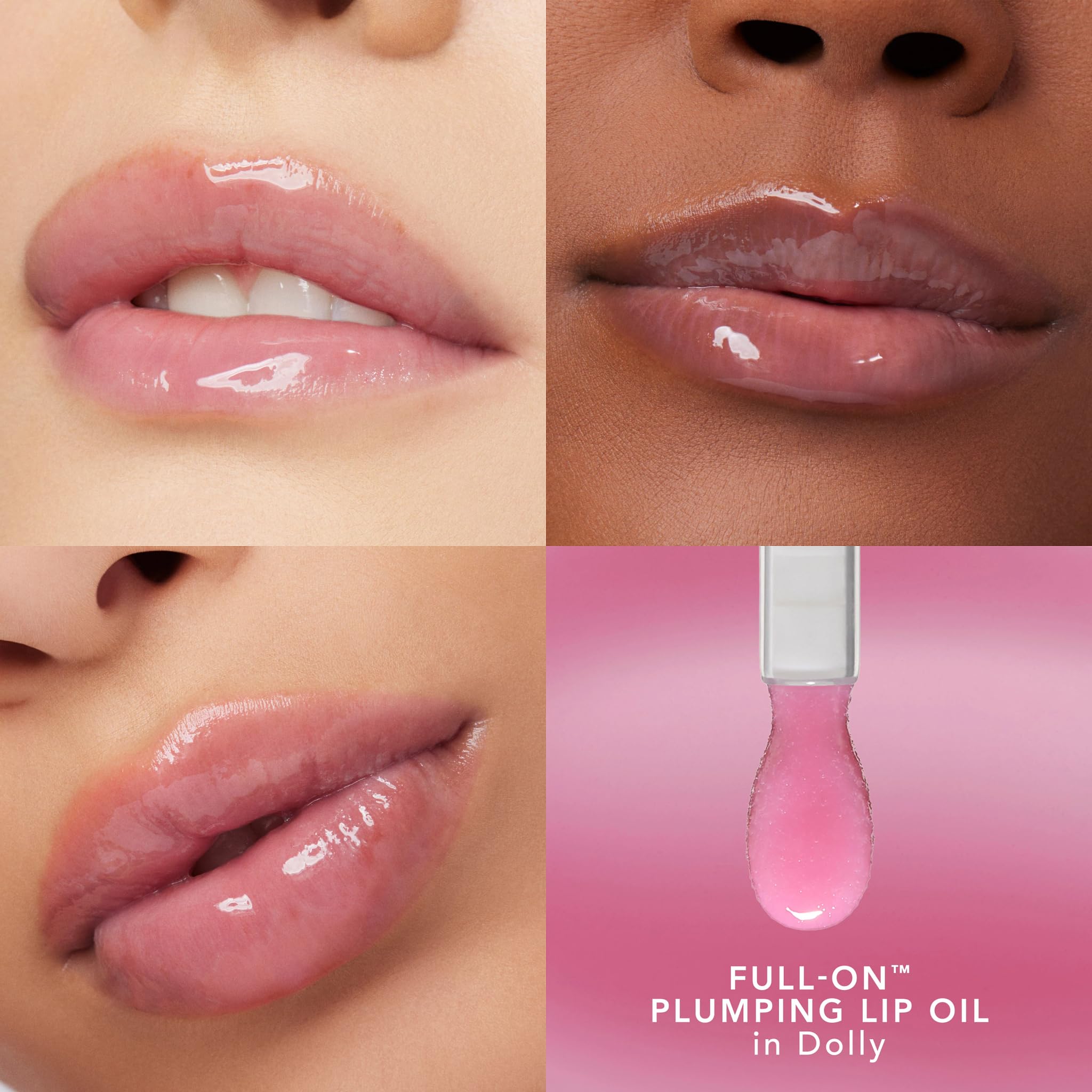 Buxom Full On Glossy Lip Oil - Non-Sticky, All-Day Juicy Hydration & Instant Plumping - Lightweight, Comfortable Wear, Infused with Unique Peptide Complex for Soft Lips (Dolly - True Mauve)