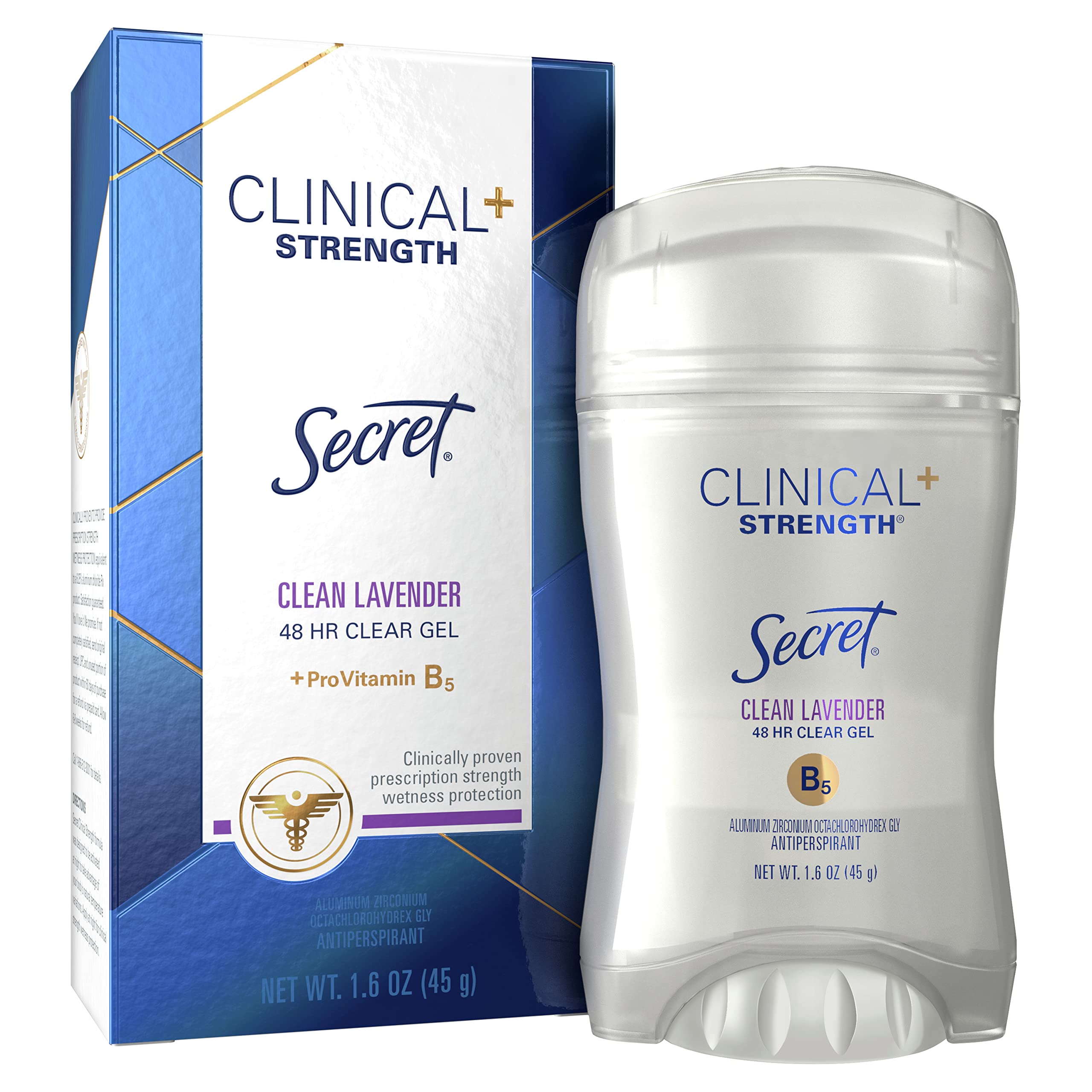 Secret Clinical Strength Clear Gel Women's Antiperspirant & Deodorant Ooh-La-La Lavender Scent 1.6 Ounce (Pack of 12)