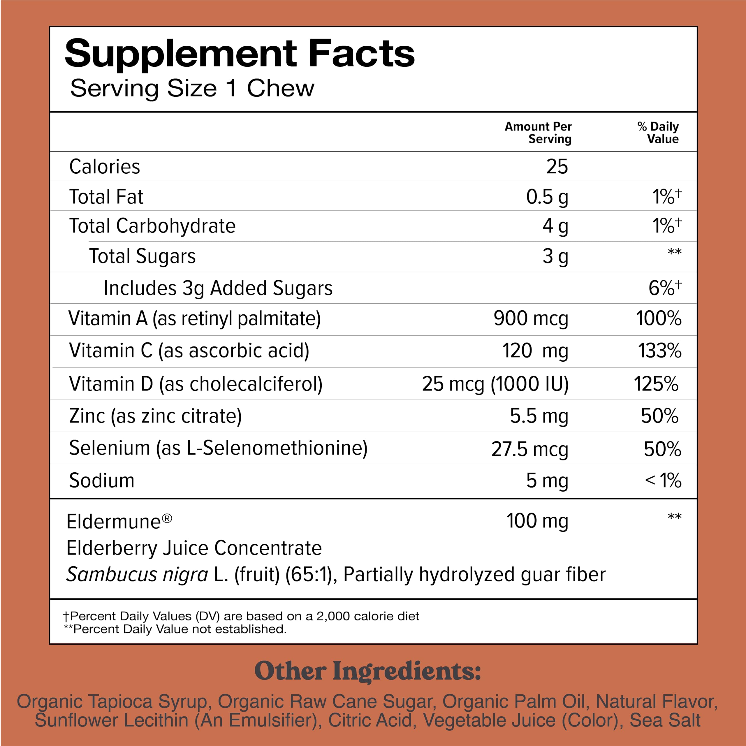 Chewsy 6-in-1 Immune Support Supplement Fruity Chews with Elderberry, Vitamin C, A & D, Zinc & Selenium - 30-Day Supply, Individually Wrapped Immunity Vitamins Chews for Adults and Kids (1)