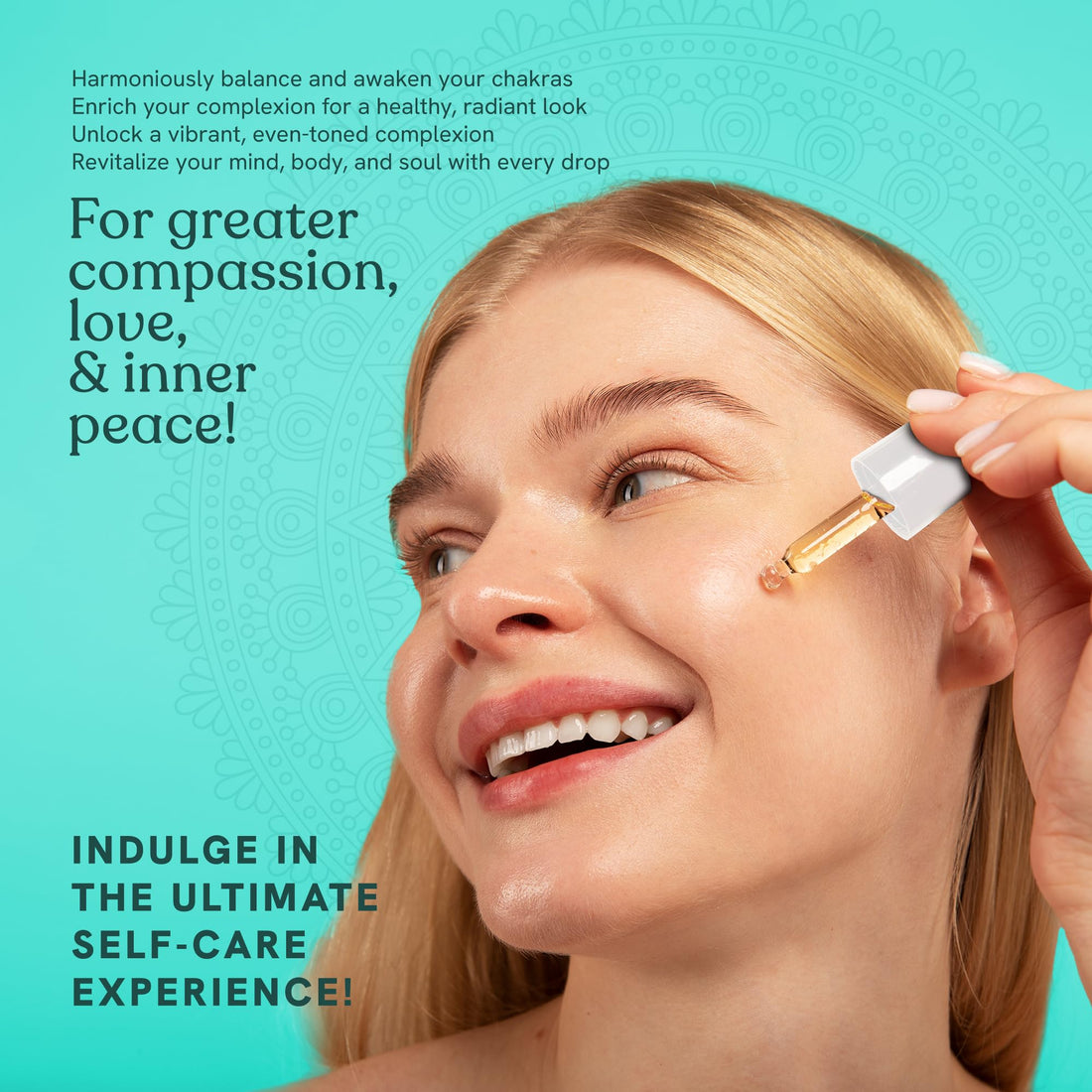 Throat Chakra Facial Serum Essential Oil Blend, Natural & Organic Moisturizing Serum for Face with Sunflower, Argan, Apricot, Rosemary, Lavender Oils for Spiritual Journey, Peace, Deeper Connection