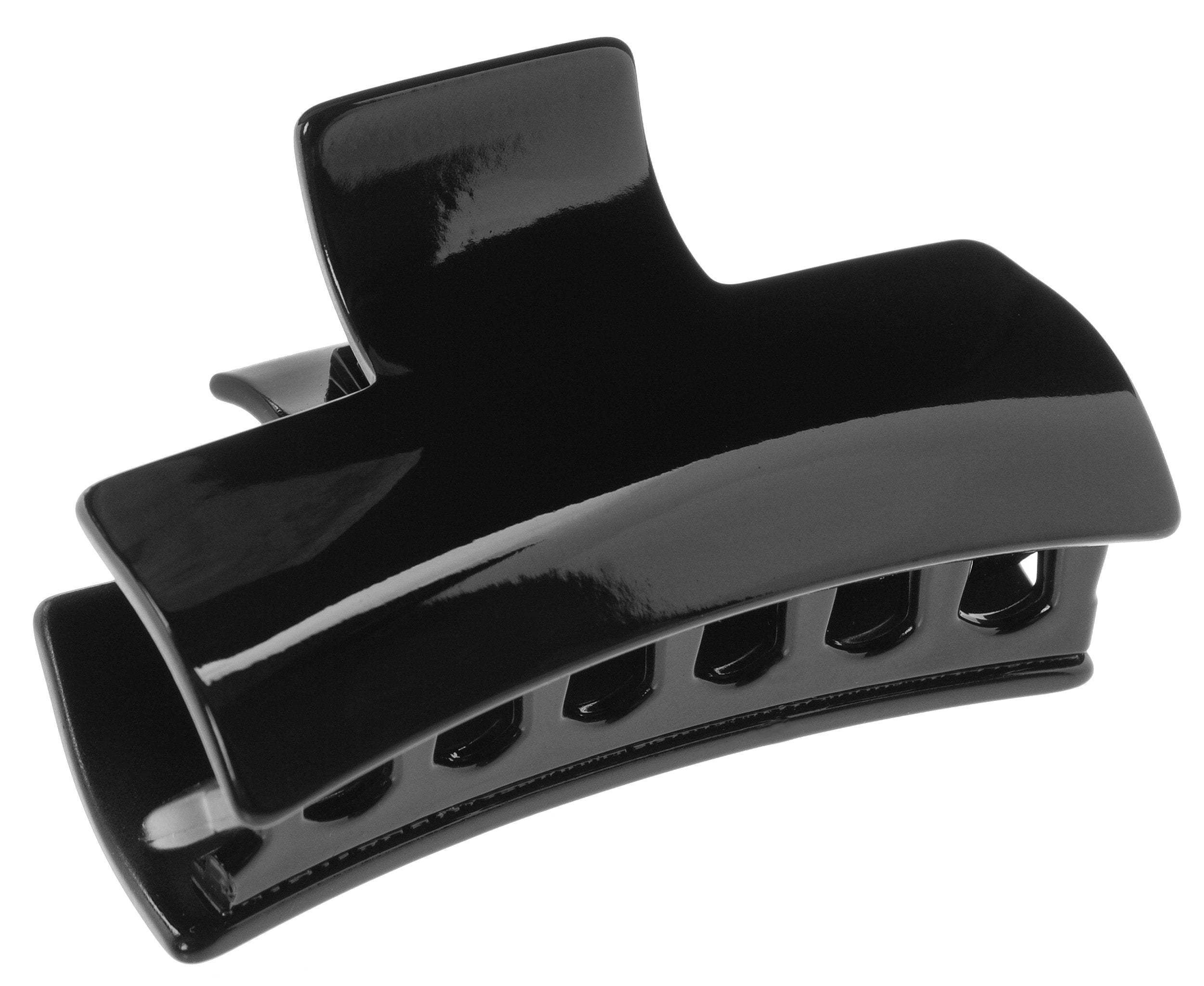 France Luxe Large Solid Rectangle Jaw Black