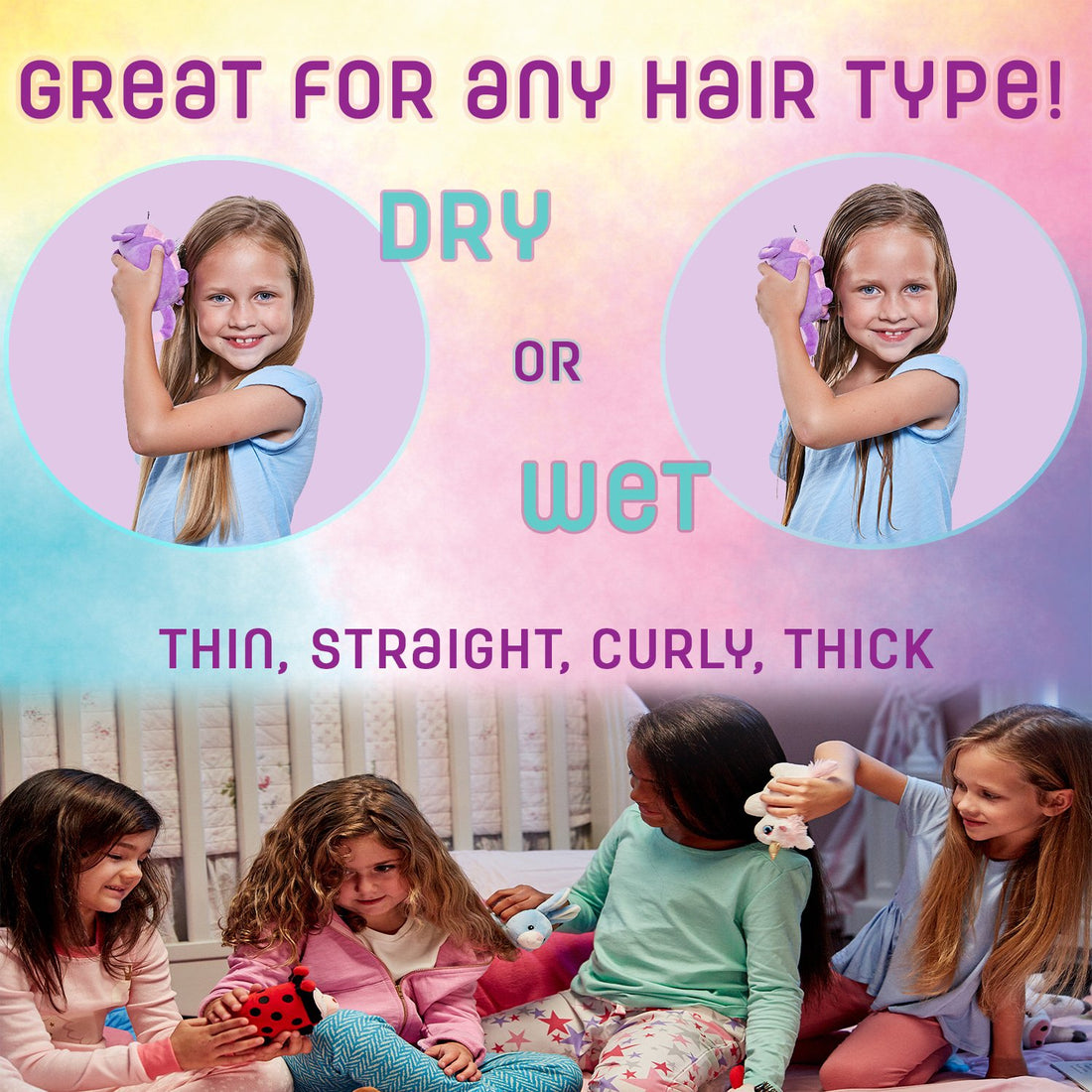 Tangle Pets CUPCAKE THE CAT- The Detangling Brush in a Plush, Great for Any Hair Type.