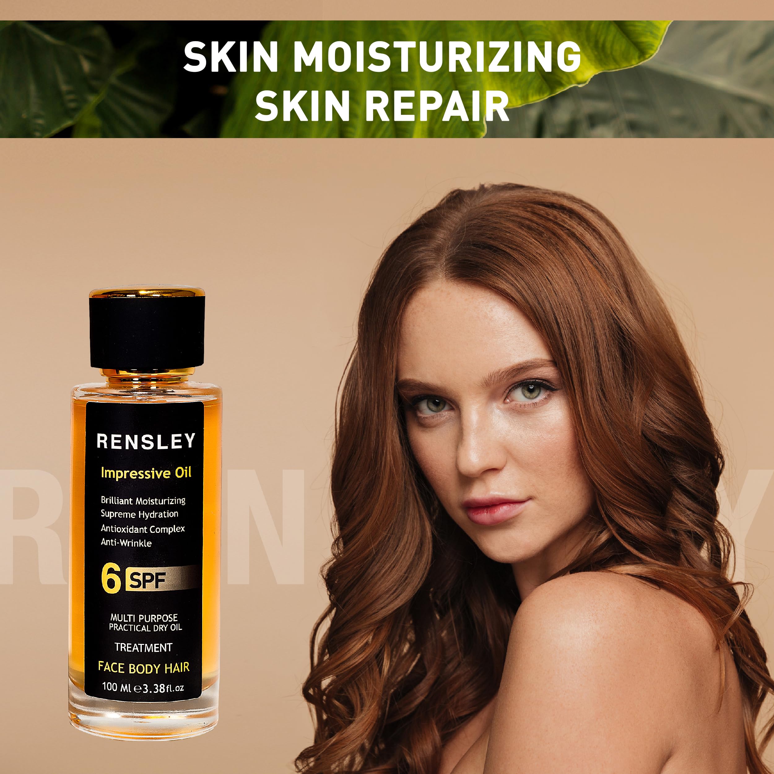 RENSLEY Skin Care Oil for Body, Face and Hair - Moisturizer, Multi-Purpose Anti-Aging Body Oil, Hair Oil, Cuticle Oil, Stem Cell Care – Anti Wrinkle - 3.38 ounce