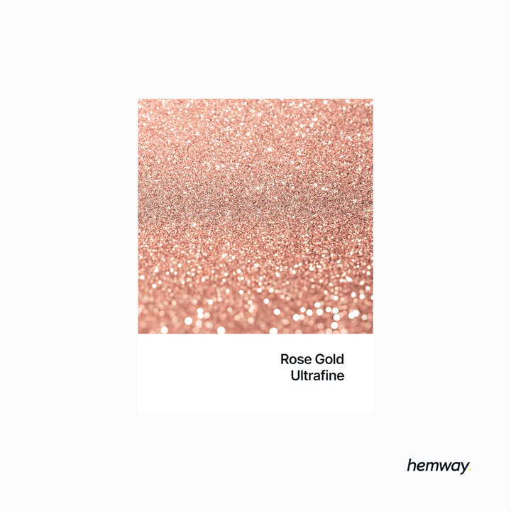 Hemway Premium Ultra Sparkle Glitter Multi Purpose Metallic Flake for Arts Crafts Nails Cosmetics Resin Festival Face Hair - Rose Gold - Ultrafine (1/128 0.008 0.2mm) 100g / 3.5oz