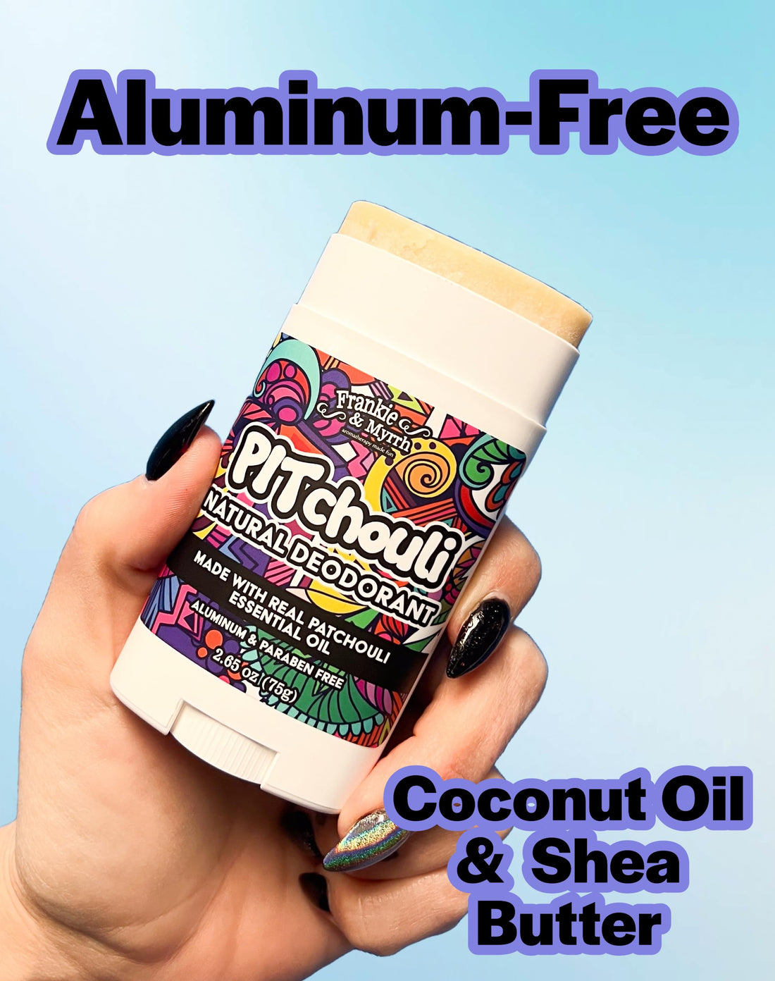 Frankie & Myrrh PITchouli 3 Pack | Natural Patchouli Deodorant | Real Essential Oils | Aluminum Free-Baking Soda, Coconut Oil and Shea Butter (2.56 oz ea) Paraben and Phthalate Free