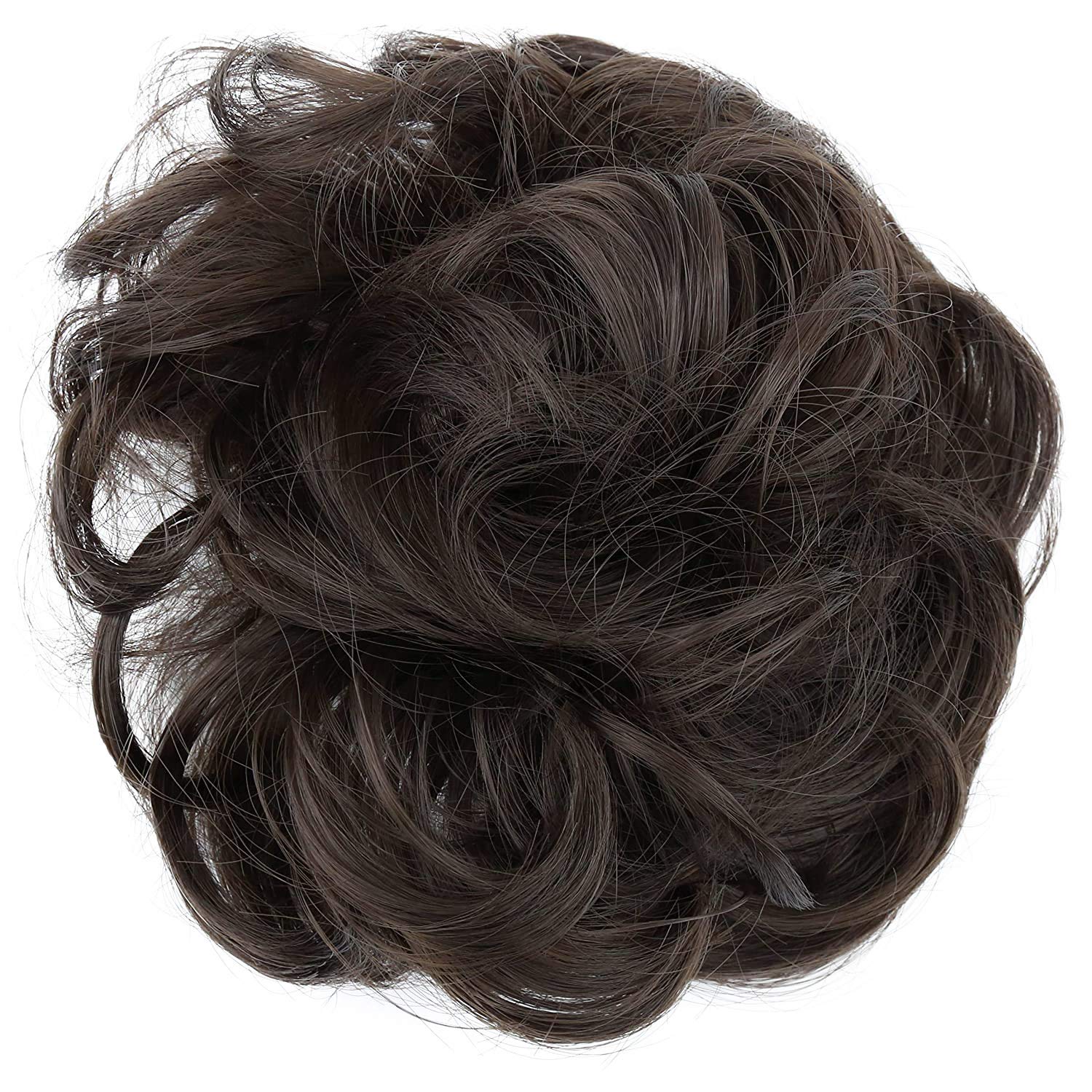 Messy brown 9 : PRETTYSHOP Scrunchie Scrunchy Bun Up Do Hair piece Hair Ribbon Ponytail Extensions Wavy Curly or Messy brown 9