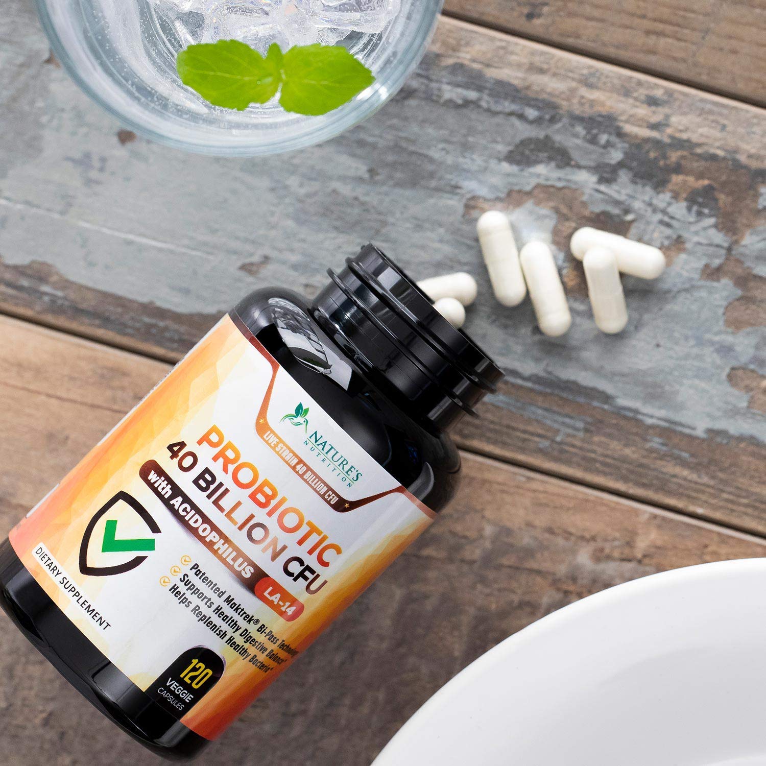 Probiotics 60 Billion CFU per Serving - 10 Strains + Prebiotics - Immune, Digestive & Gut Health Support, Supports Occasional Constipation, Gas & Bloating for Women & Men, Shelf Stable - 120 Capsules