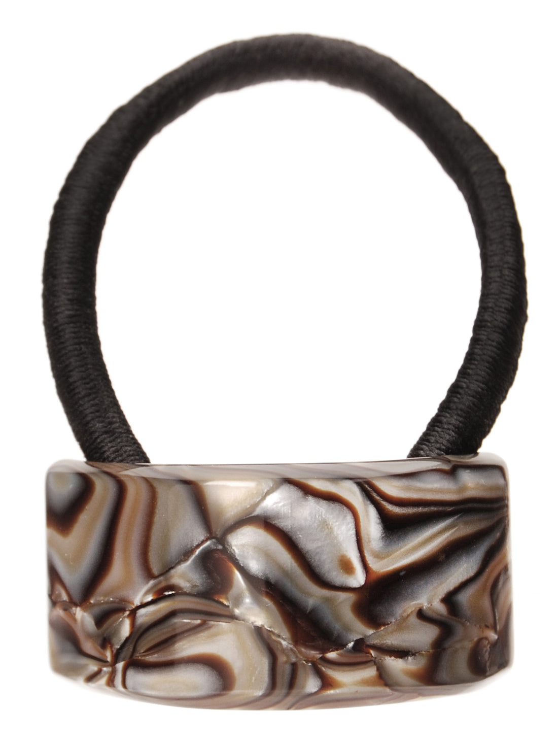 Onyx : France Luxe Rectangle Ponytail Holder - Onyx