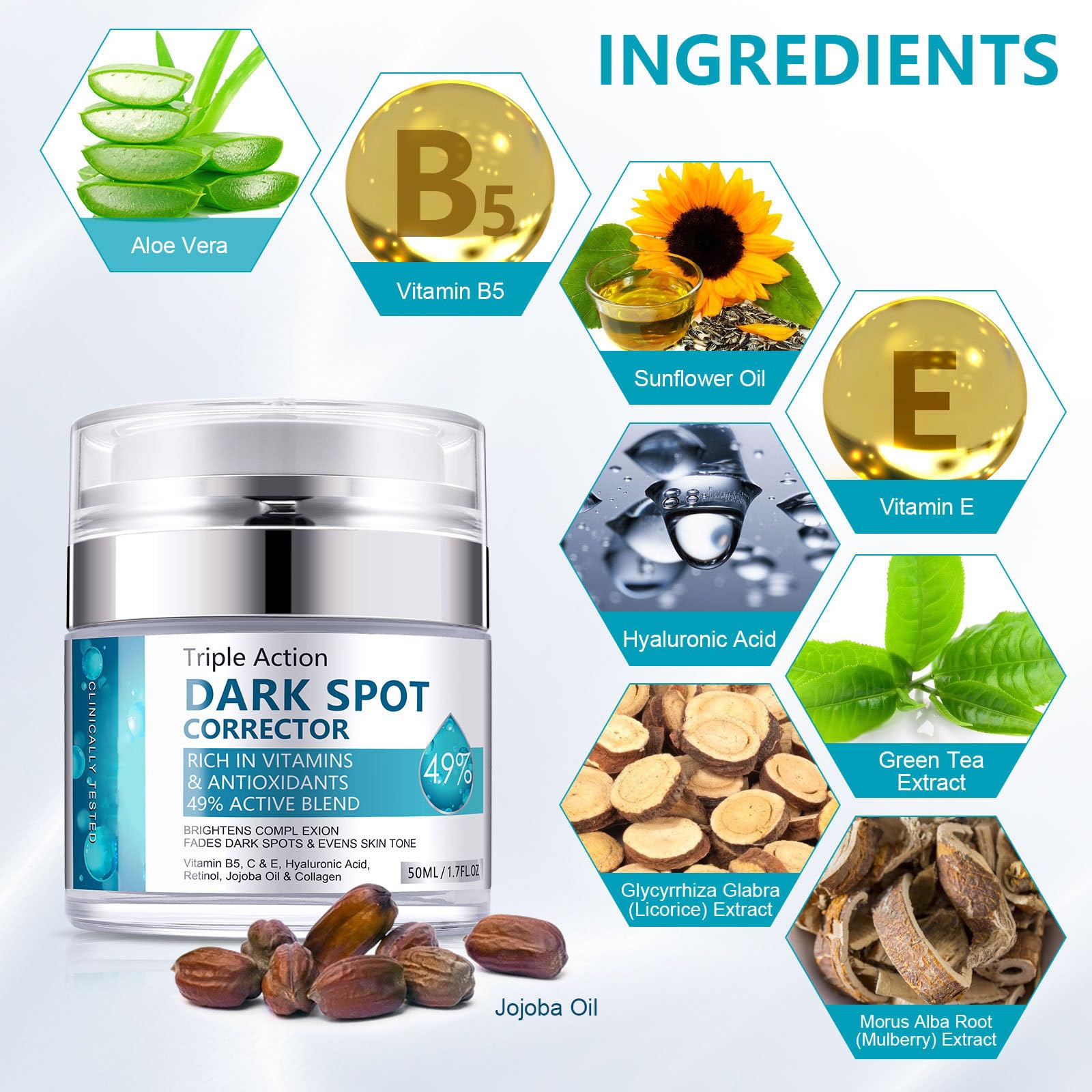 Crema para Manchas Oscuras en La Cara, Cremas para Quitar Manchas de La Cara, 50 ML / 1.7 FLOZ