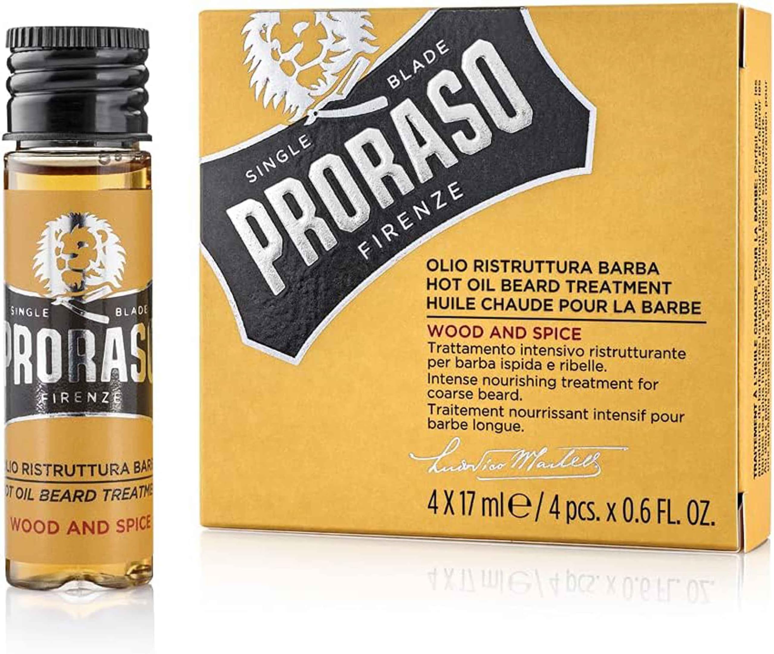 Proraso Hot Oil Beard Treatment, 4 Count