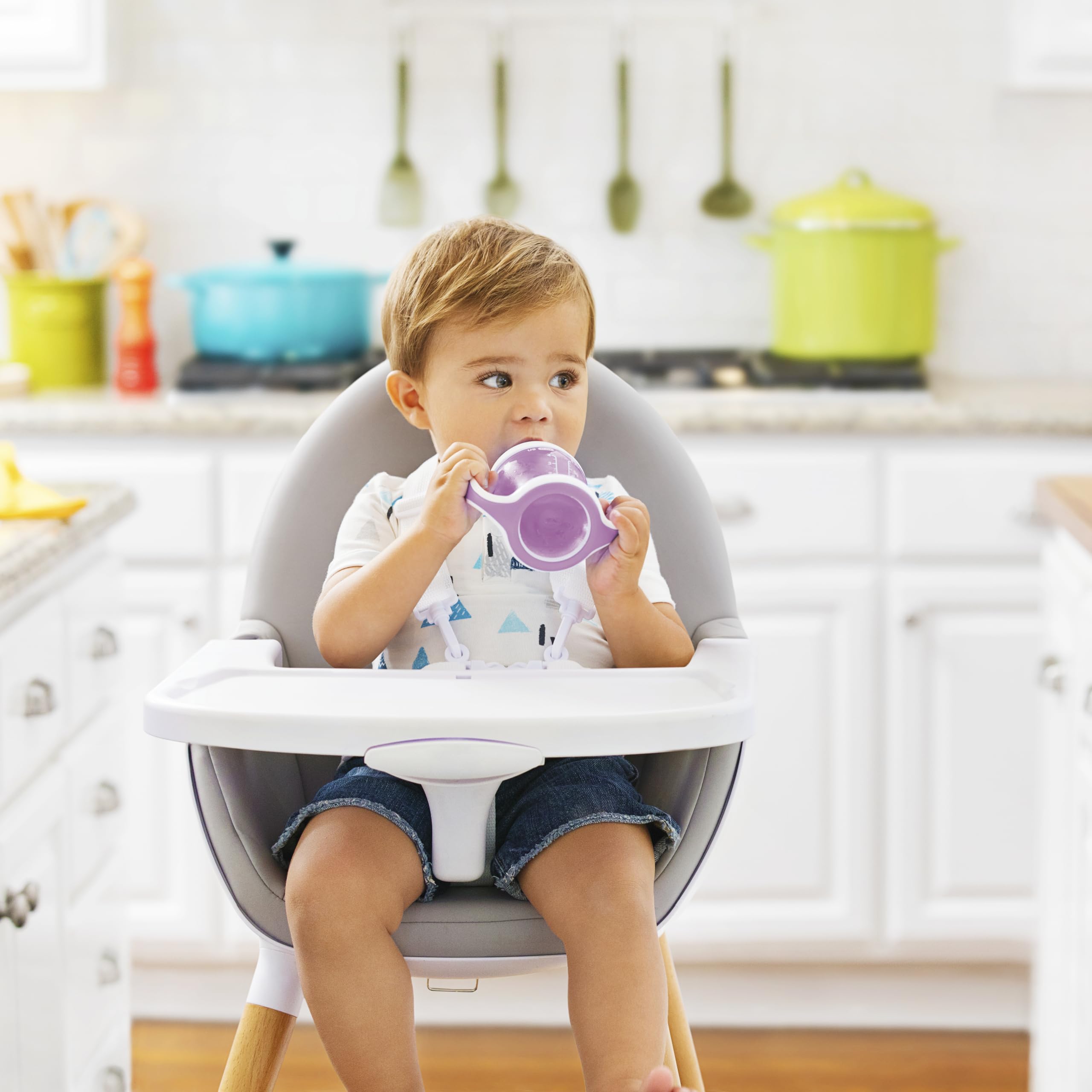 Munchkin® Gentle™ Transition Sippy Trainer Cup, 4 Ounce, 2 Pack, Purple