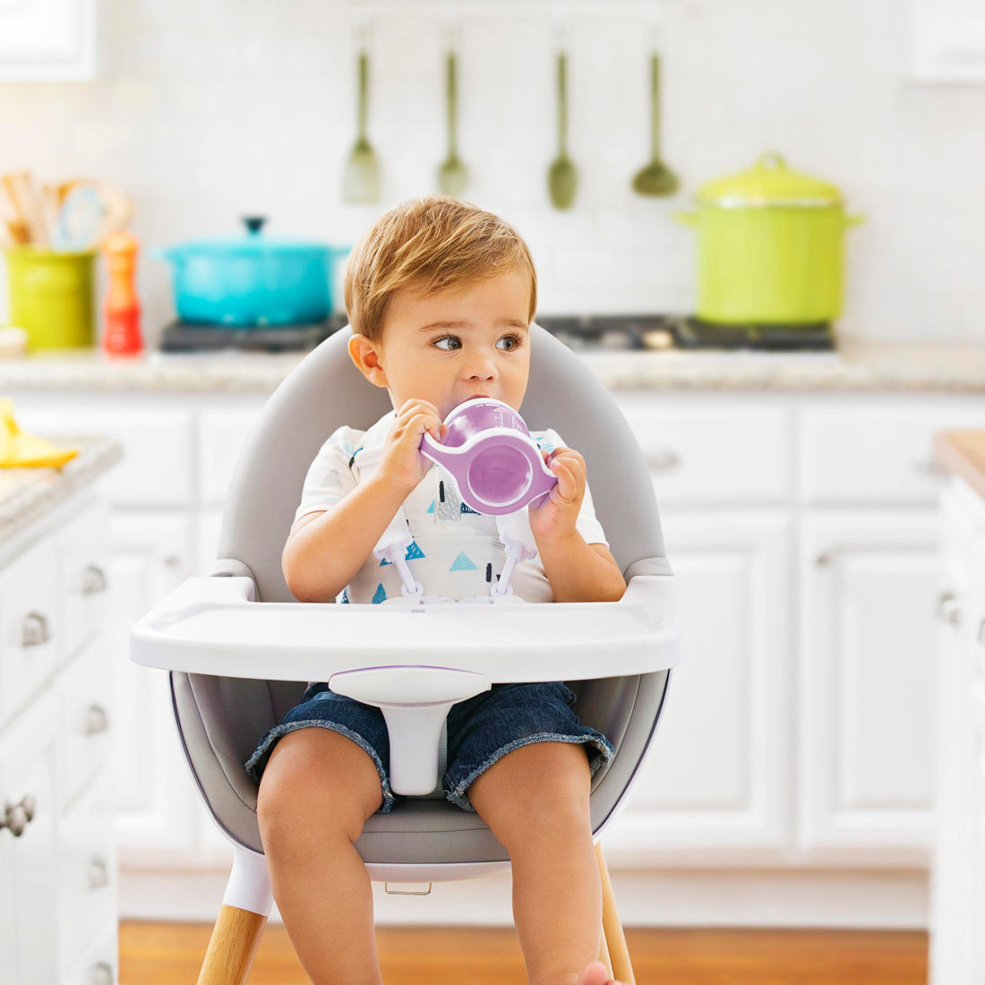 Munchkin® Gentle™ Transition Sippy Trainer Cup, 4 Ounce, 2 Pack, Purple