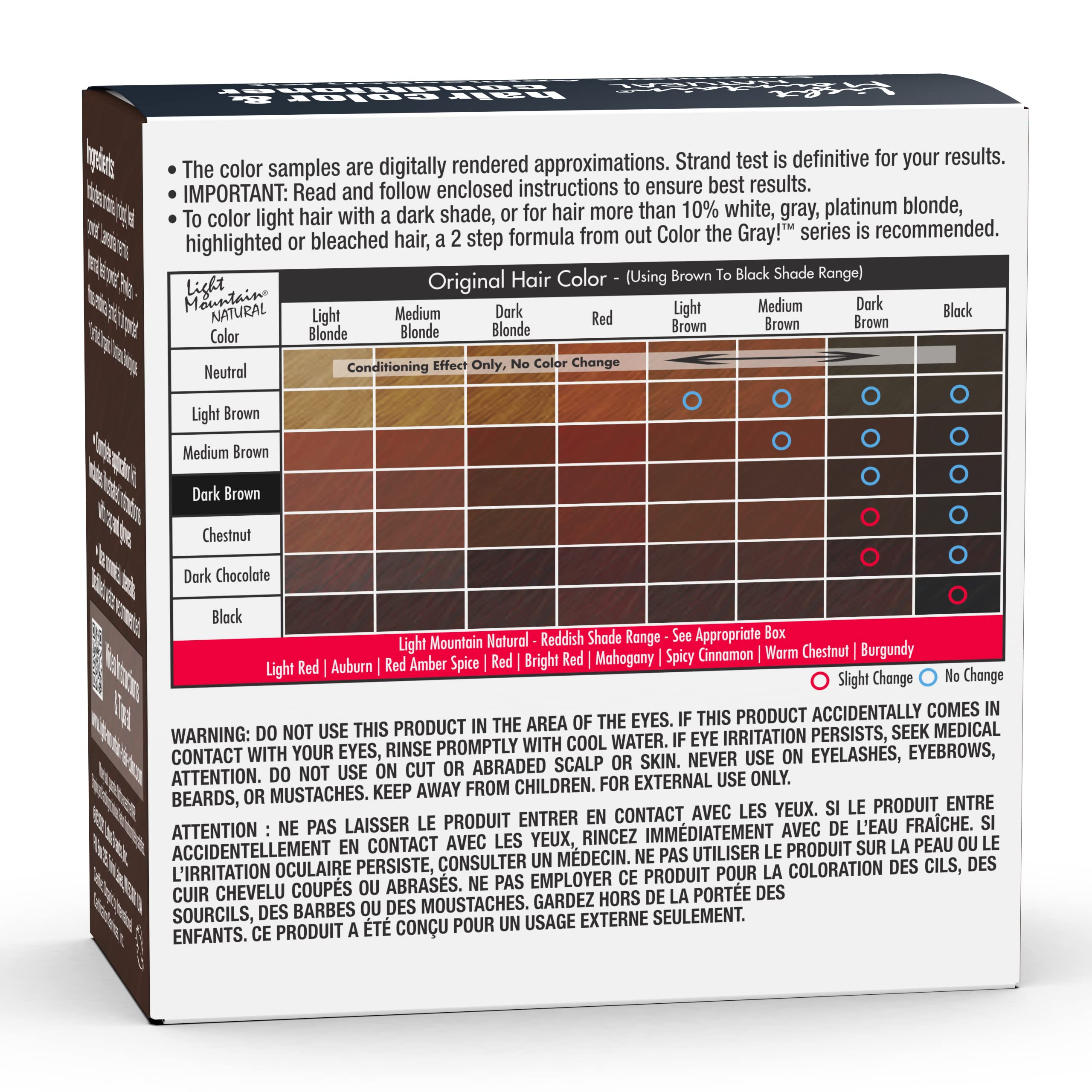 Light Mountain Hair Color and Conditioner, Dark Brown, 113g