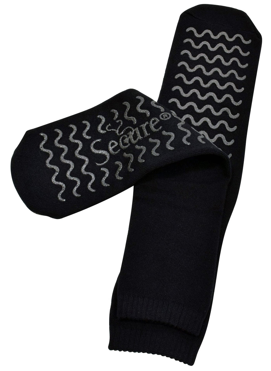 Secure (4 Pairs) Non Skid Socks with All-Around Grip Tread - Hospital Style for Elderly Fall Injury Prevention